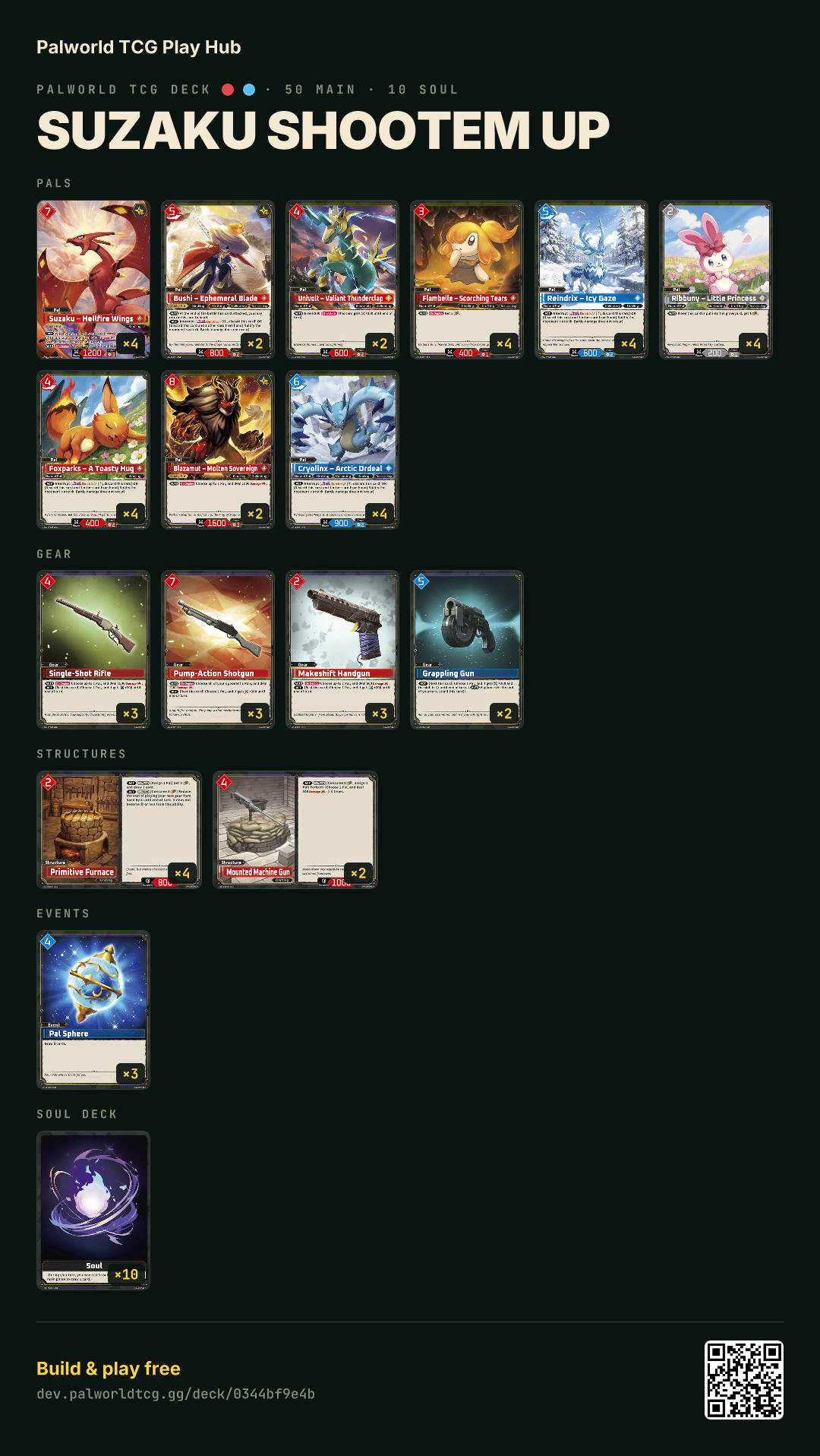 Suzaku Shootem Up decklist
