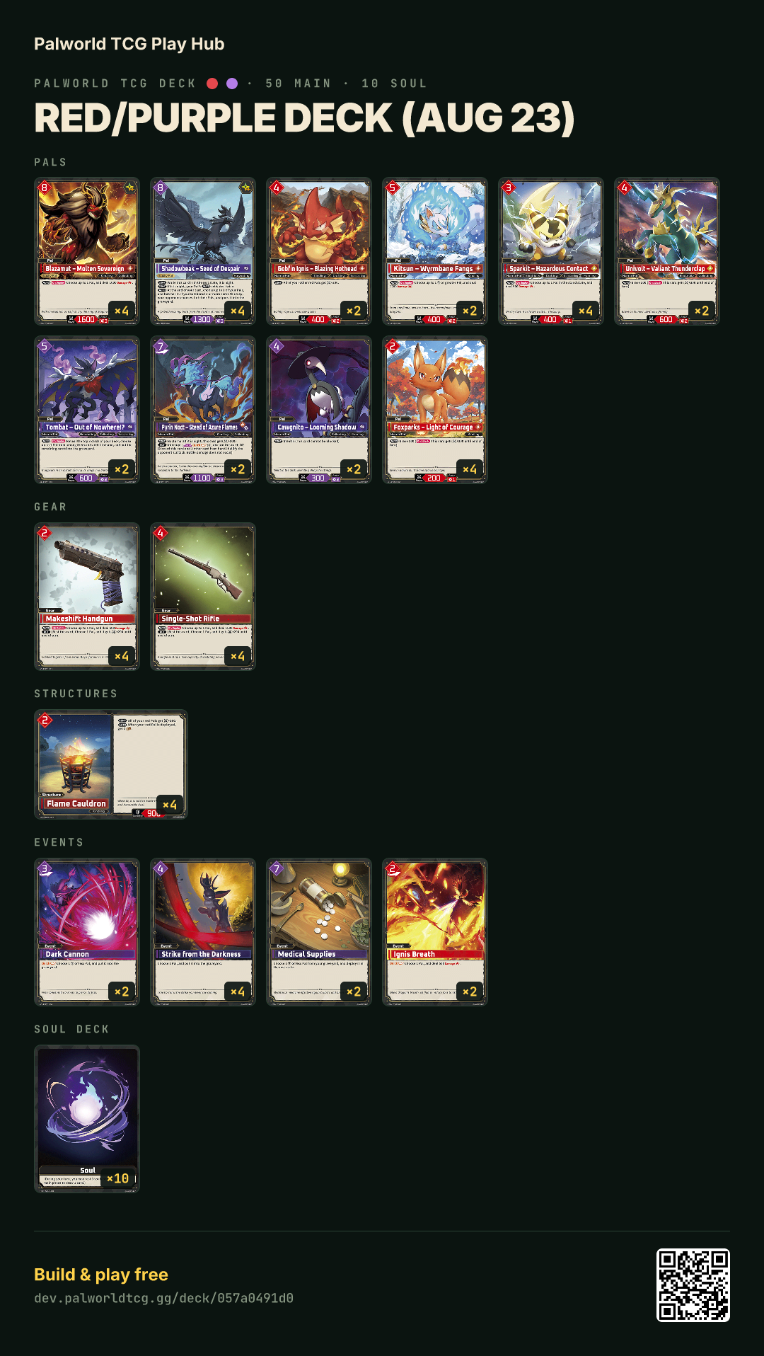 Red/Purple deck (Aug 23) decklist