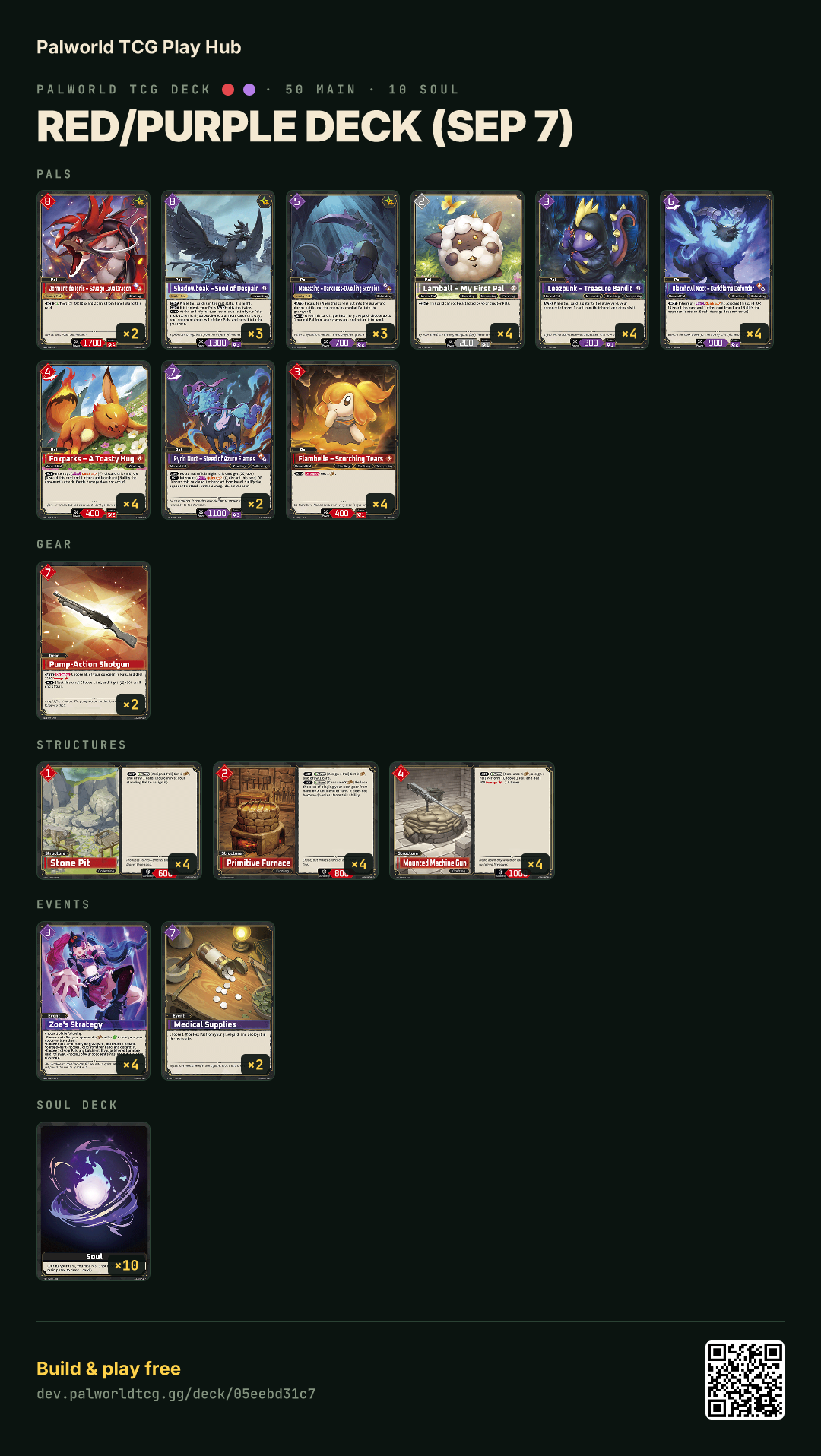 Red/Purple deck (Sep 7) decklist