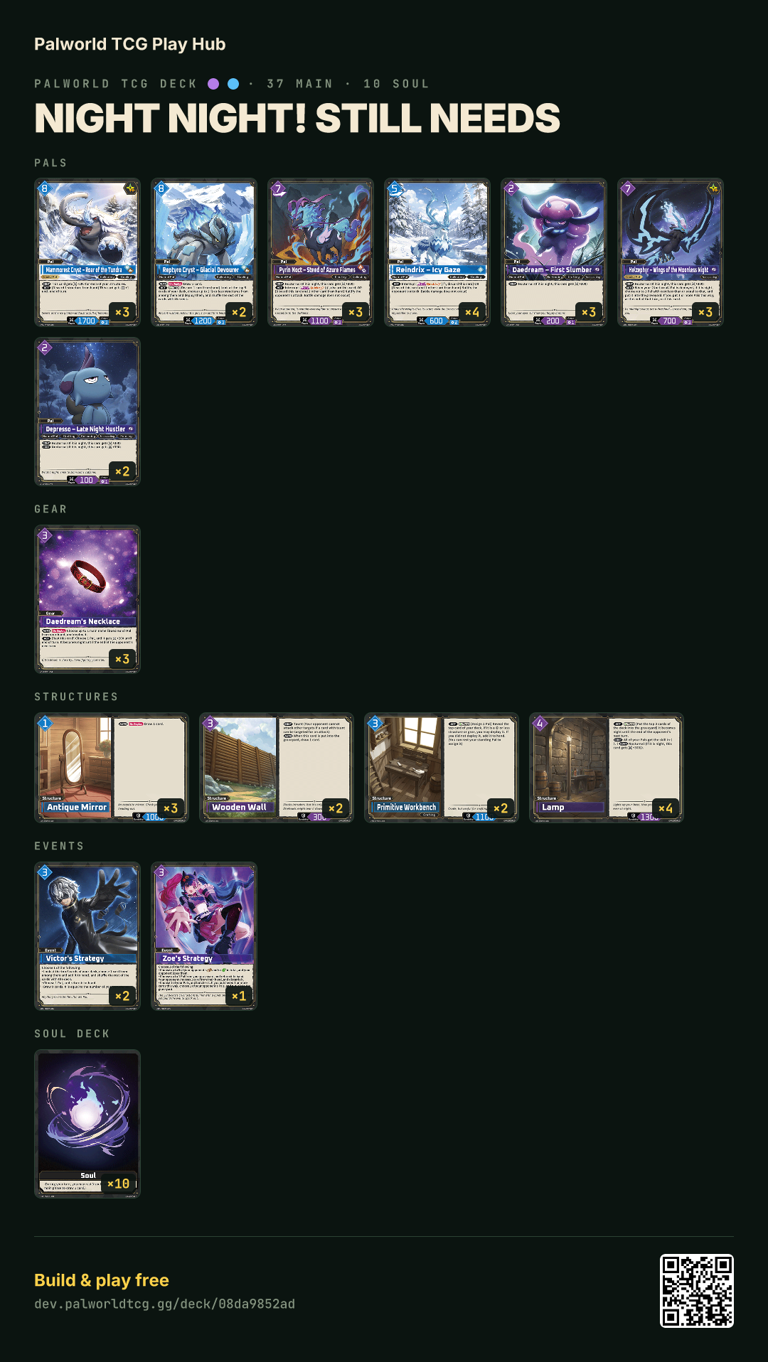 night night! Still needs decklist