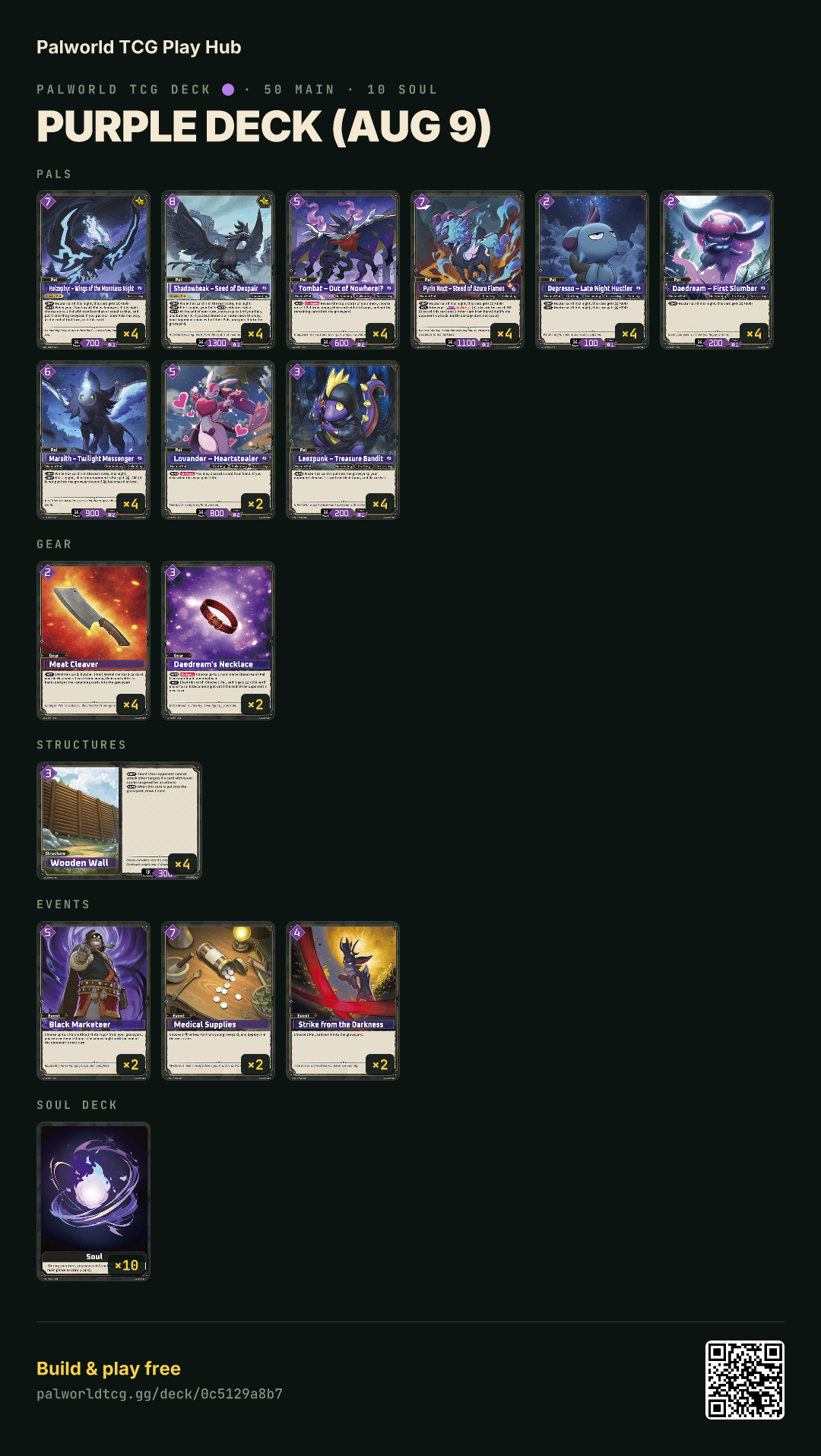 Purple deck (Aug 9) decklist