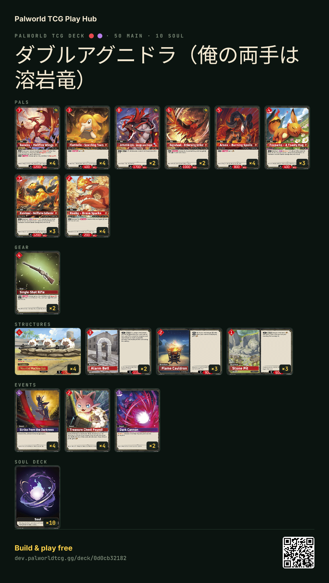 ダブルアグニドラ（俺の両手は溶岩竜） decklist