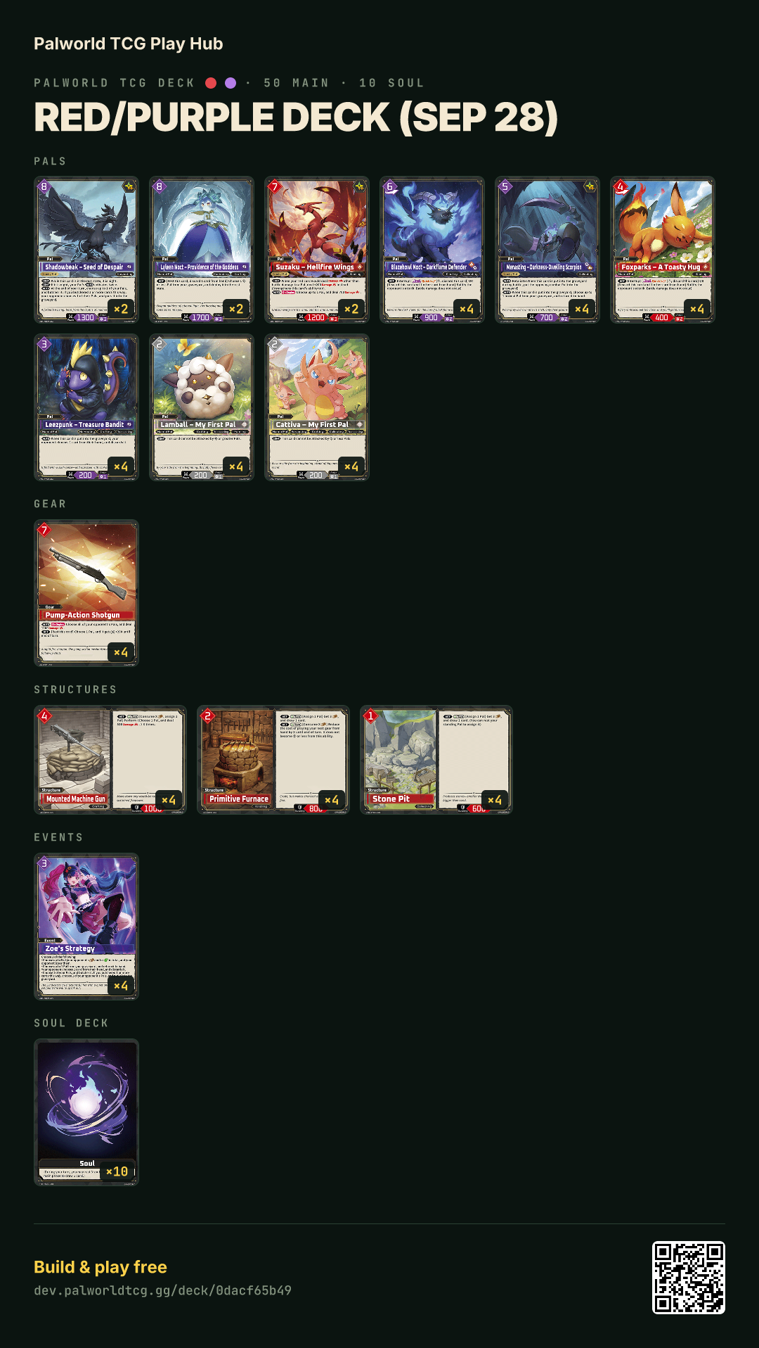 Red/Purple deck (Sep 28) decklist