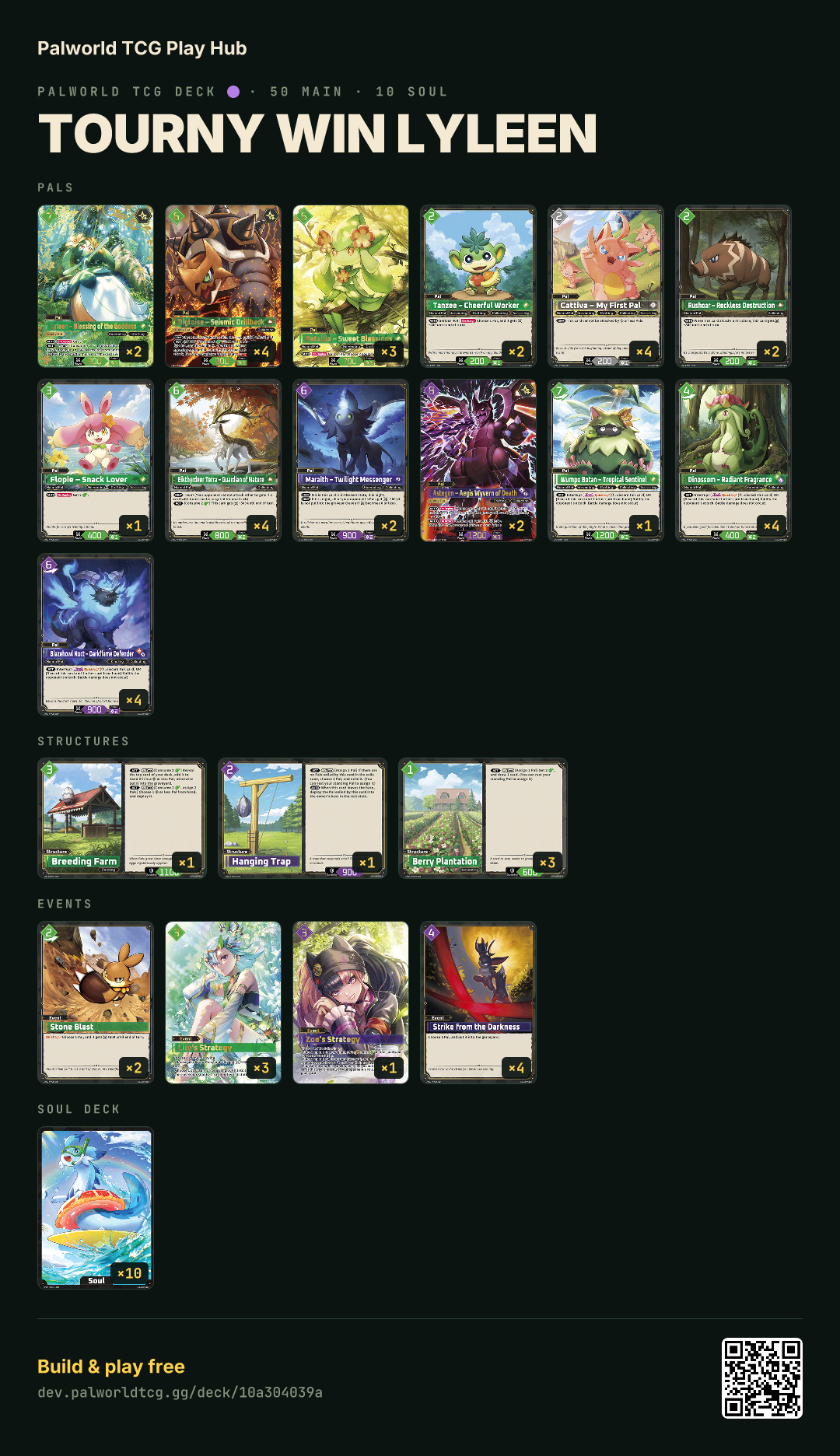 Tourny Win Lyleen decklist
