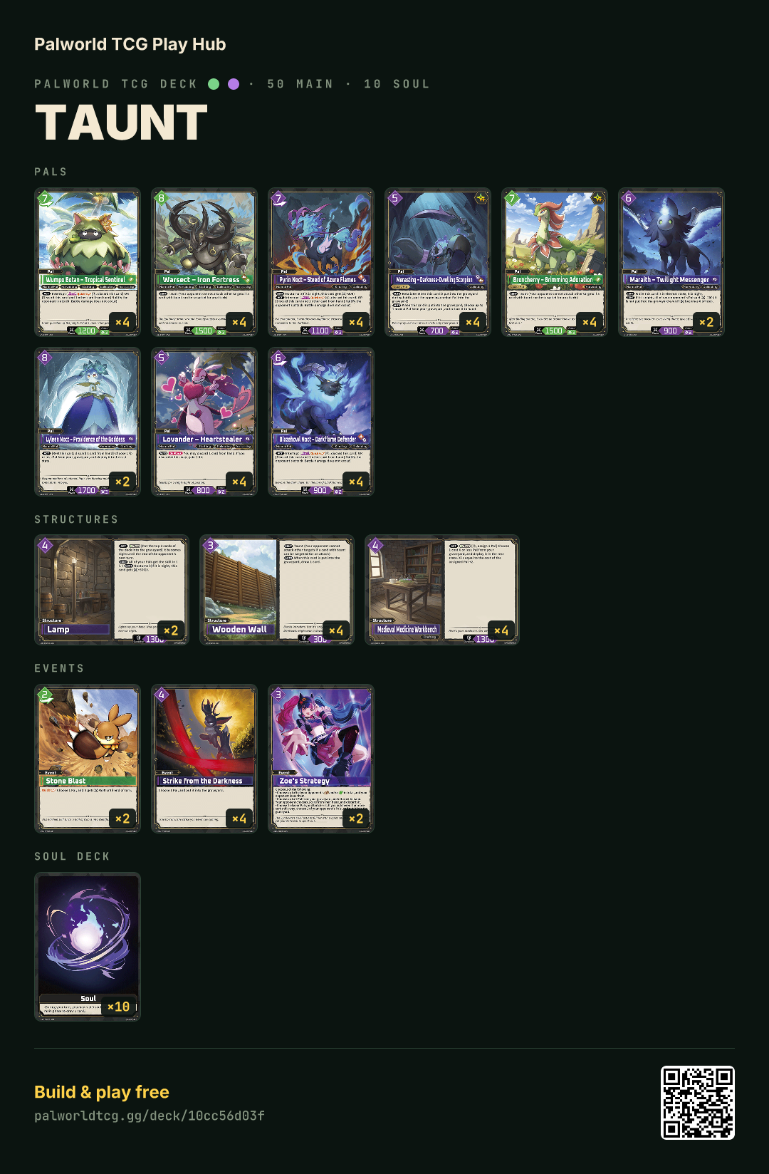 Taunt decklist