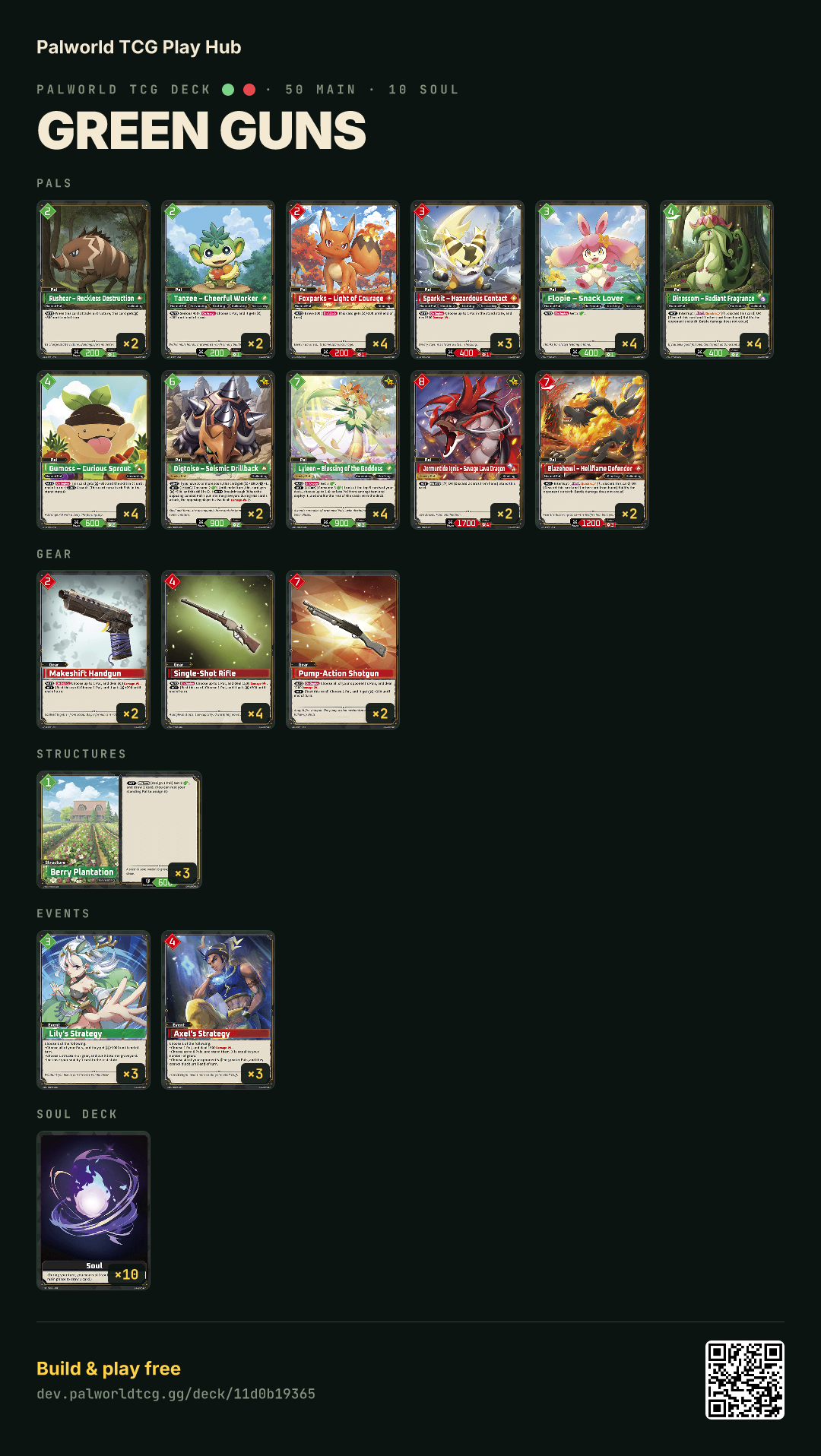 green guns decklist