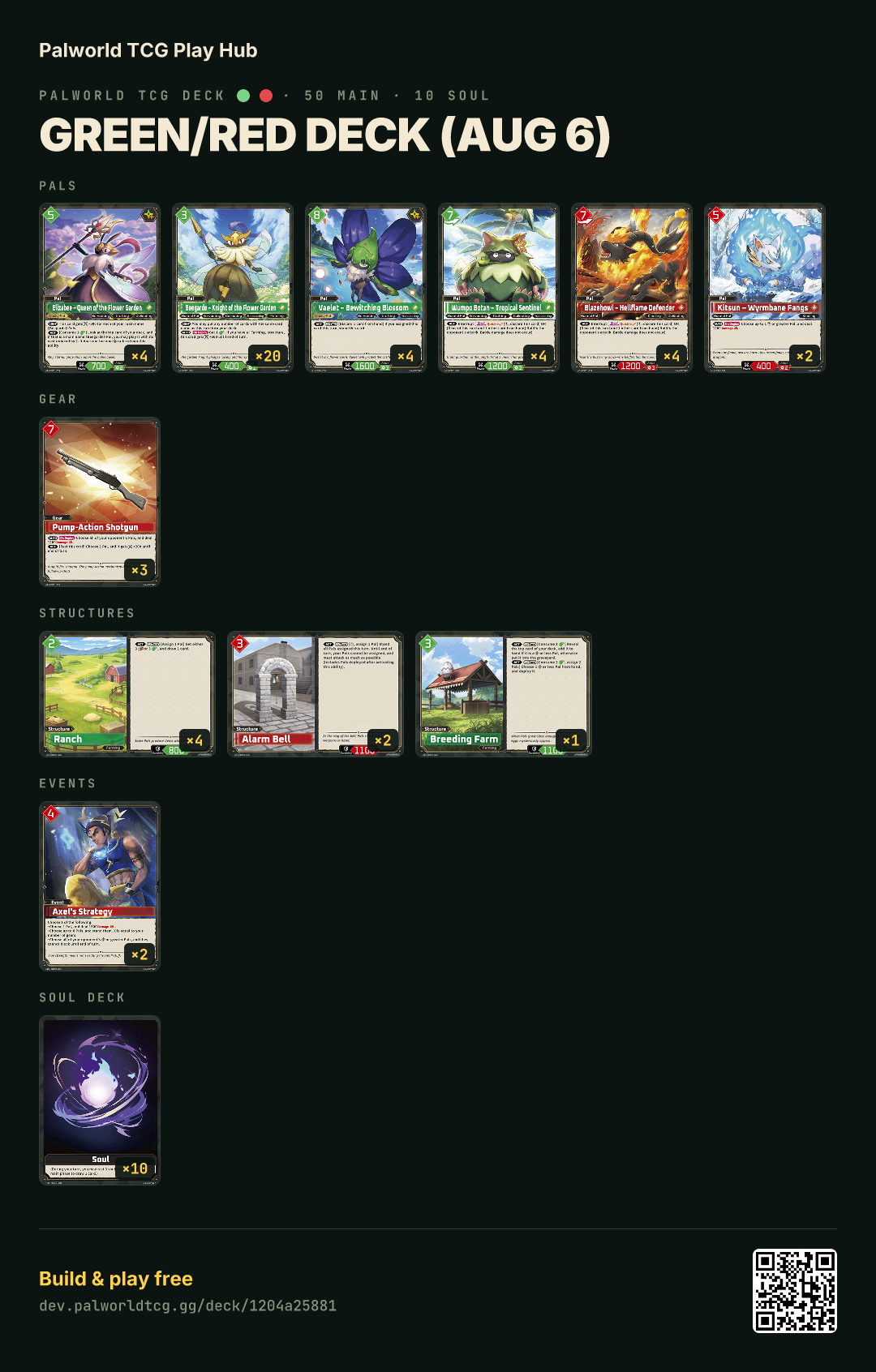 Green/Red deck (Aug 6) decklist