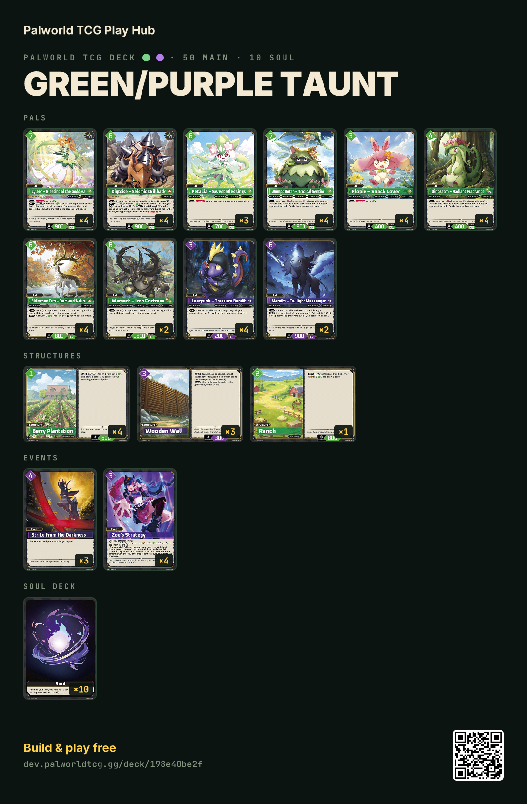 Green/Purple Tauntのデッキリスト