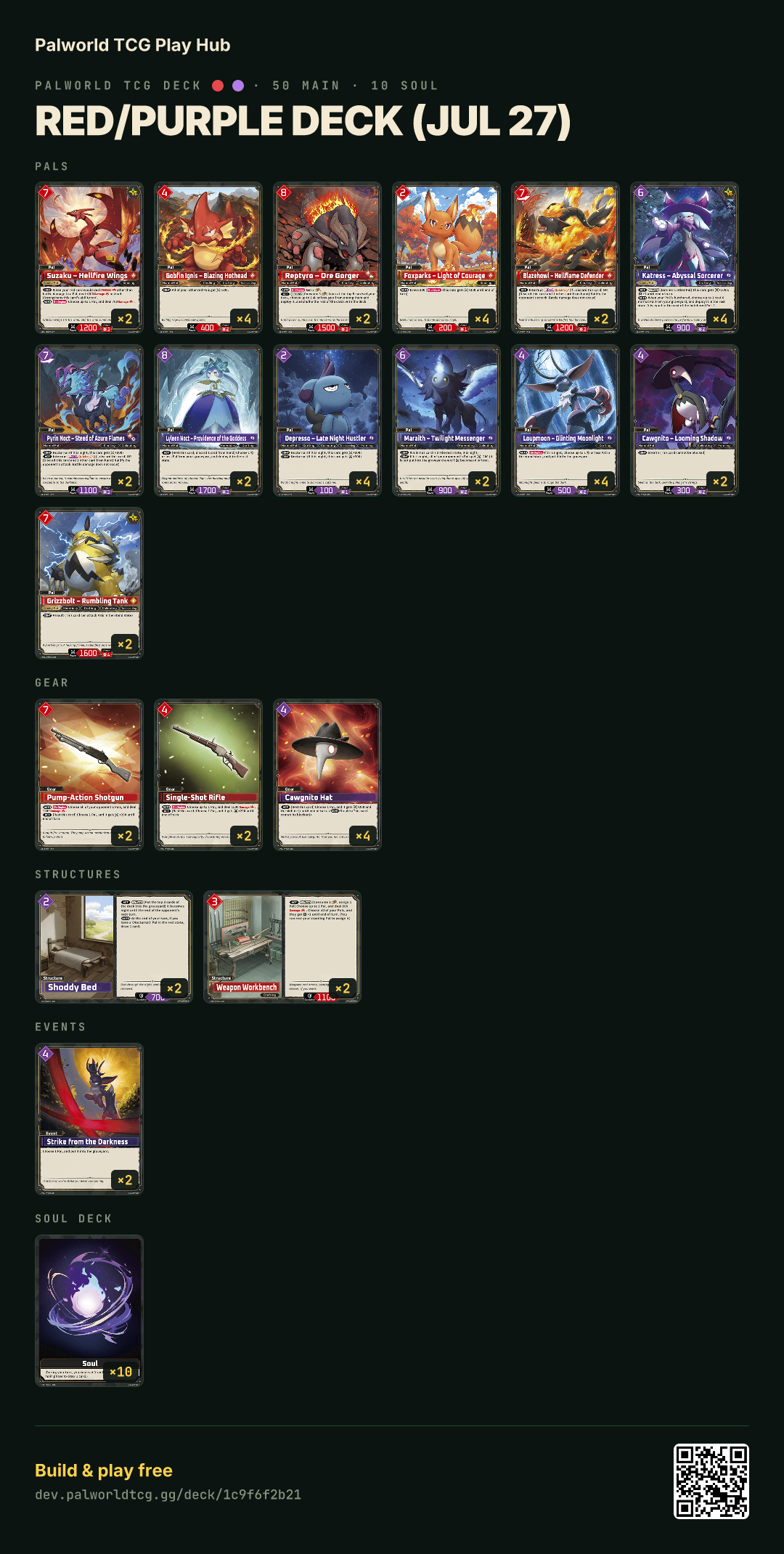 Red/Purple deck (Jul 27) decklist