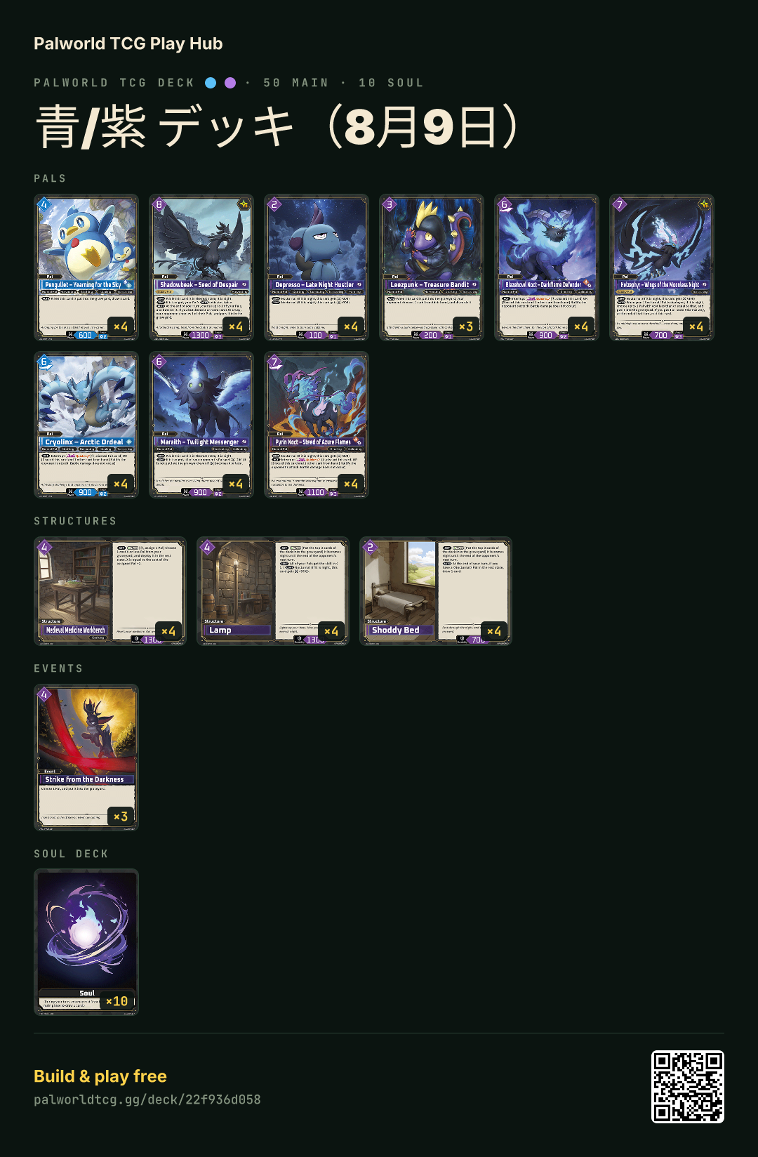 青/紫 デッキ（8月9日） decklist