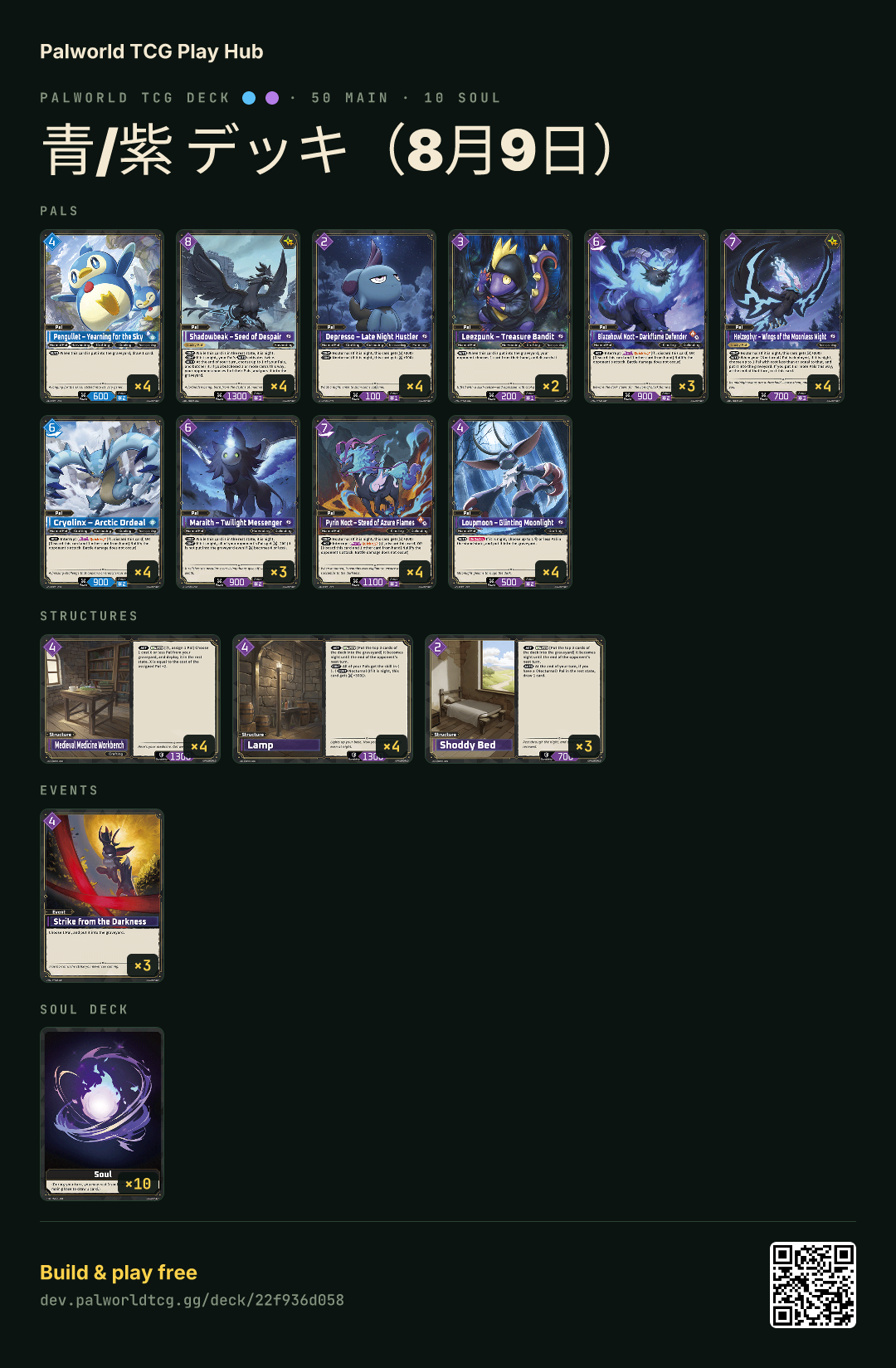青/紫 デッキ（8月9日） decklist