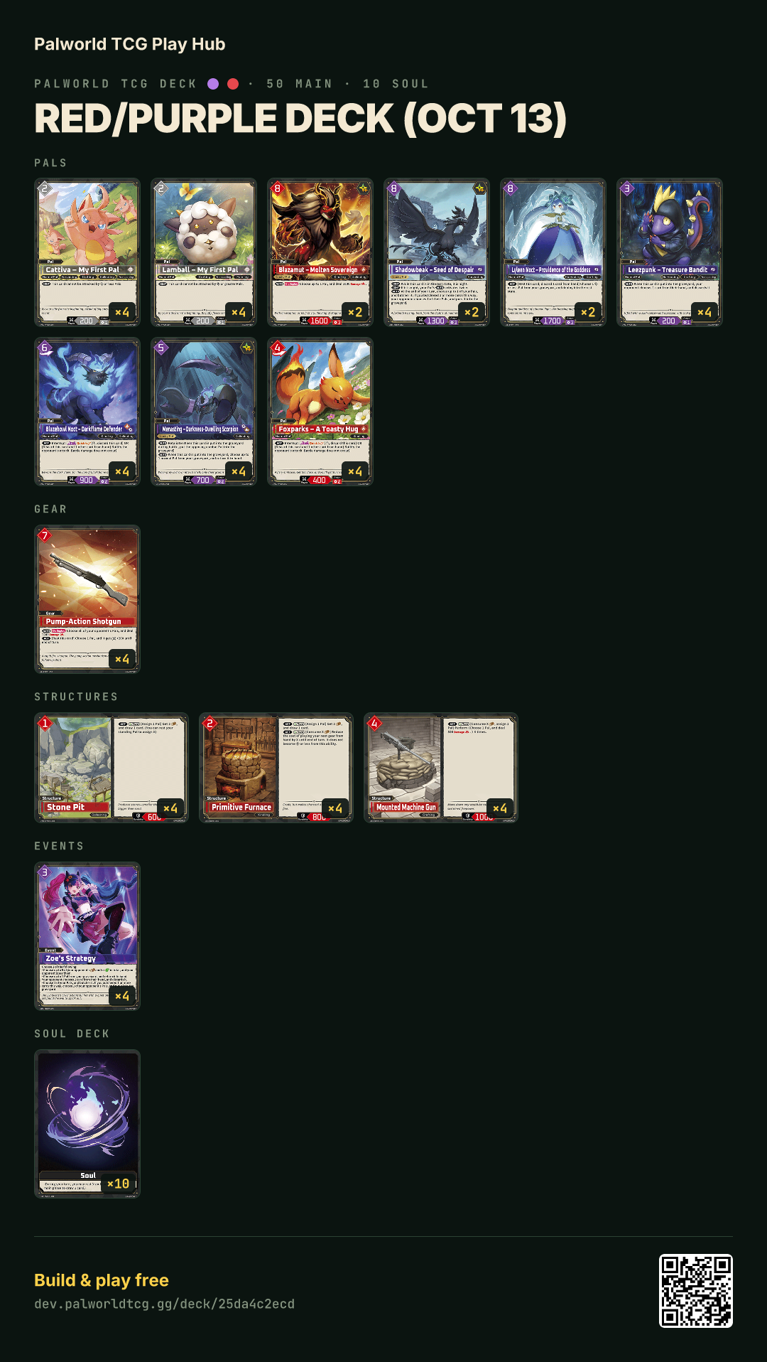 Red/Purple deck (Oct 13) decklist