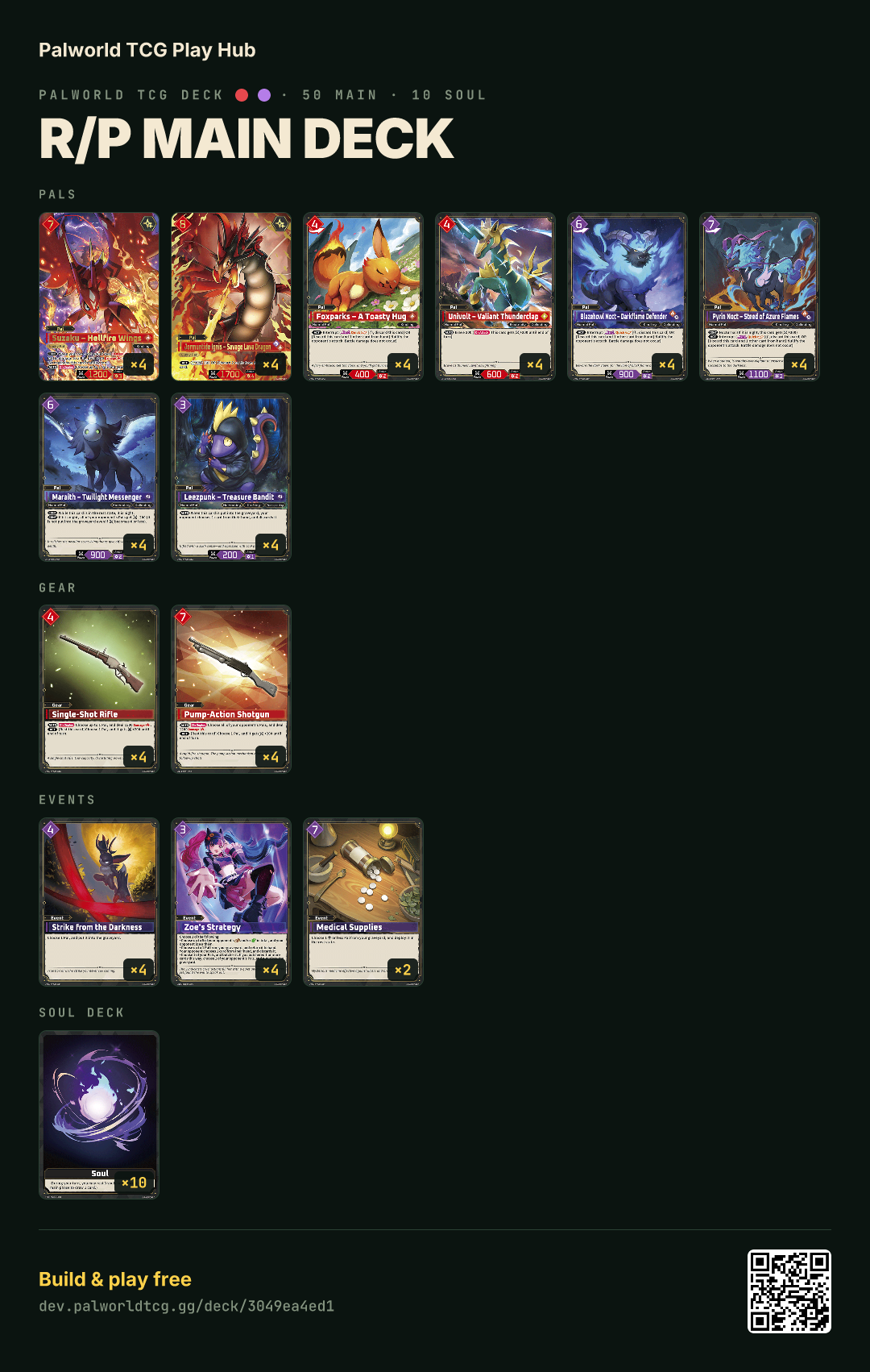 R/P Main Deck decklist