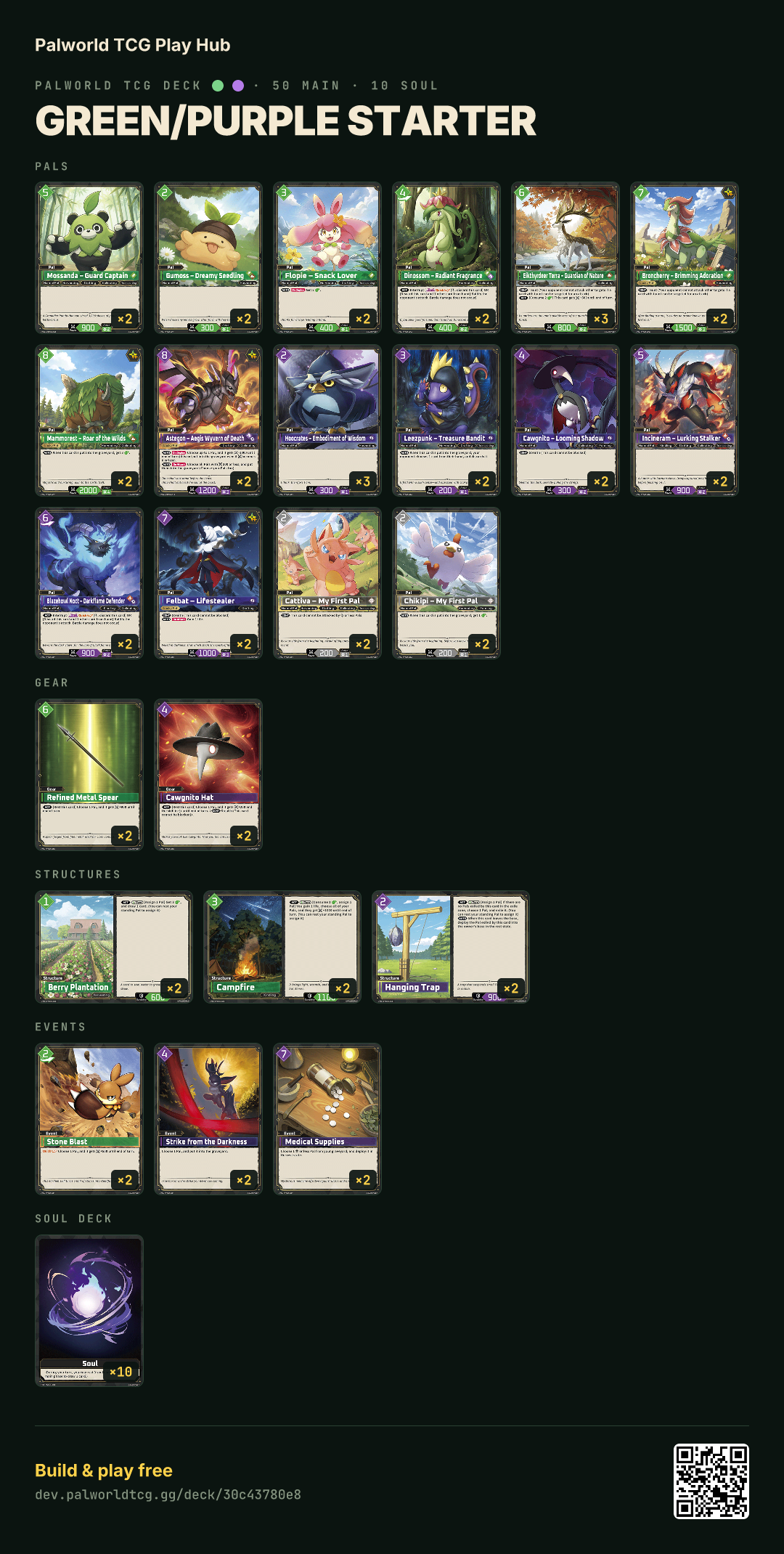 Green/Purple Starter decklist