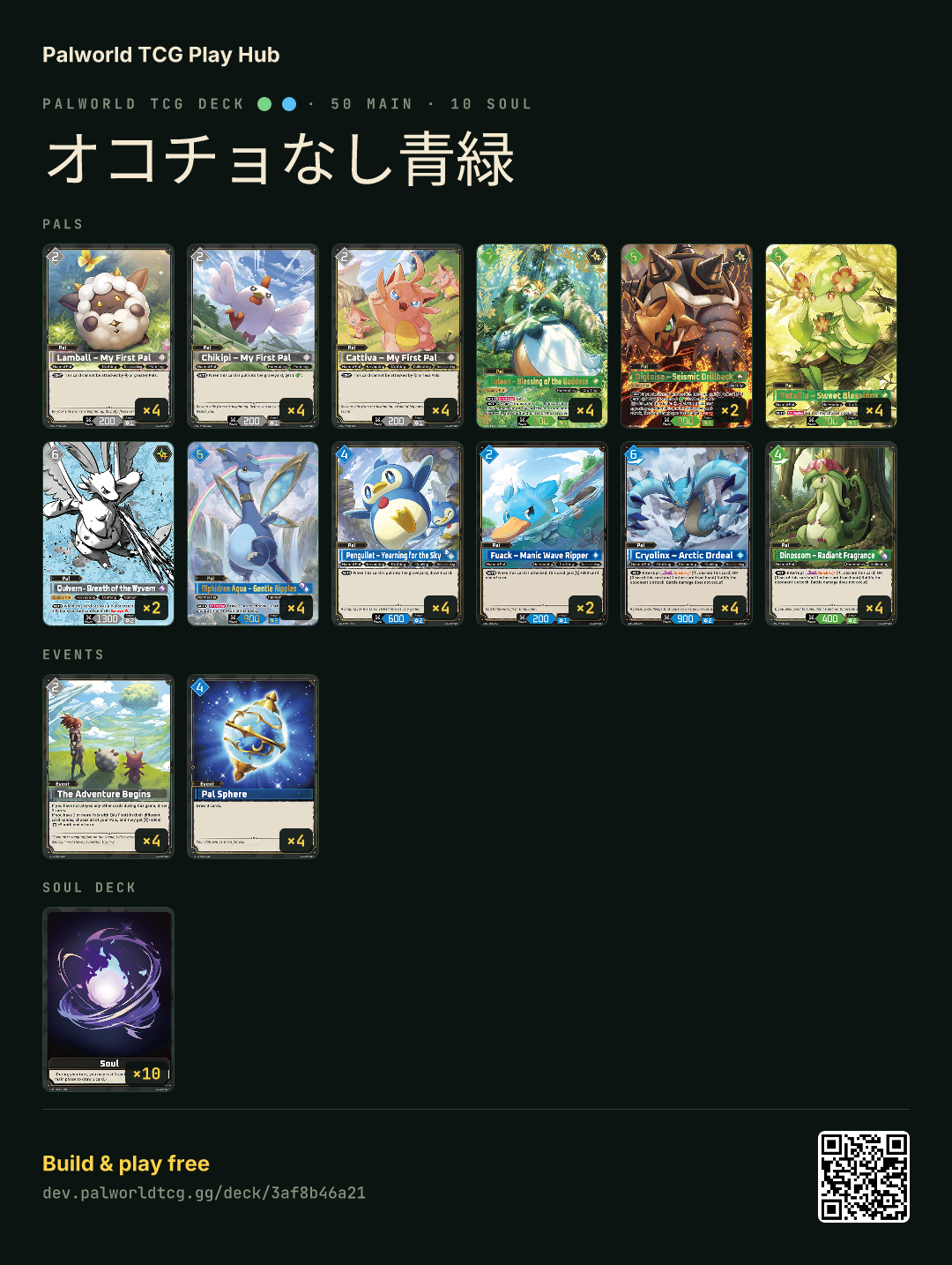 オコチョなし青緑 decklist