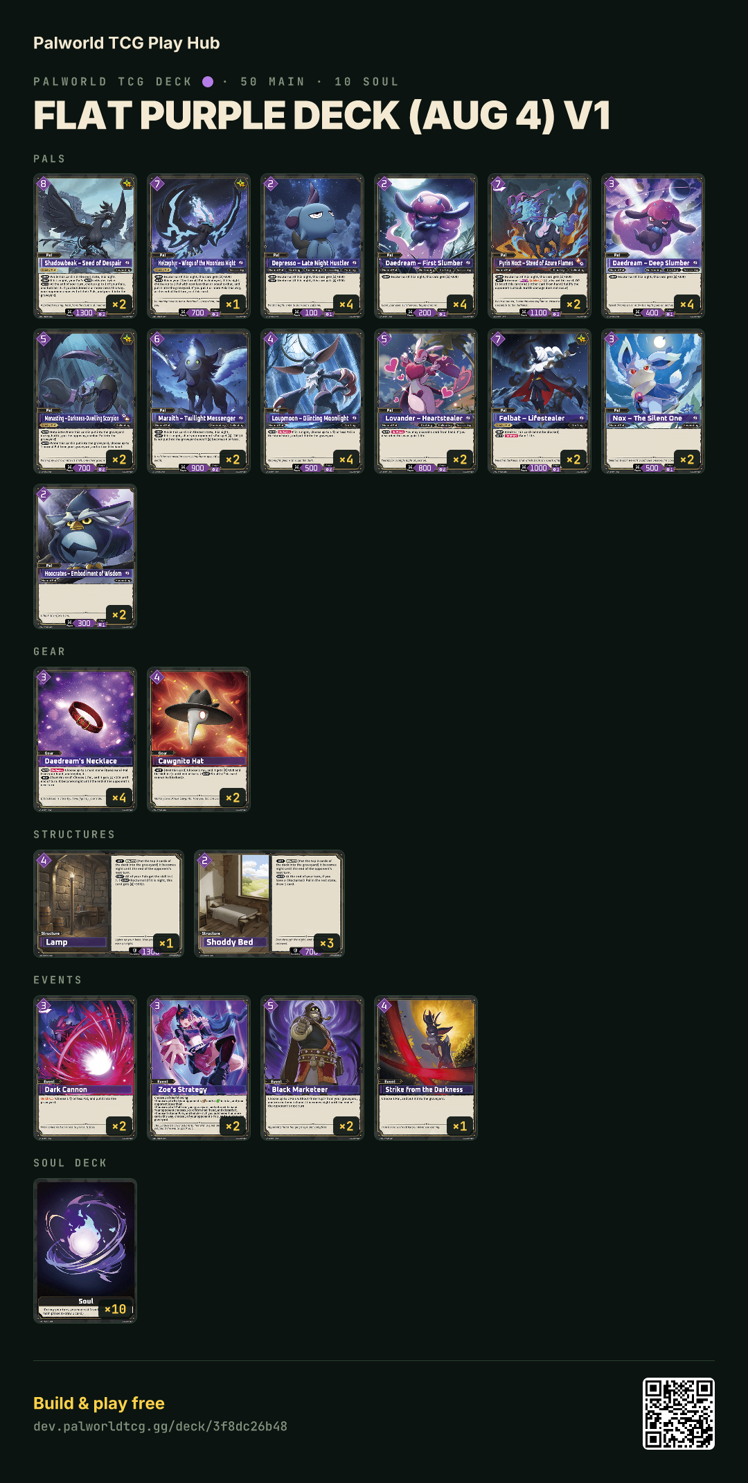 Flat Purple deck (Aug 4) v1 decklist