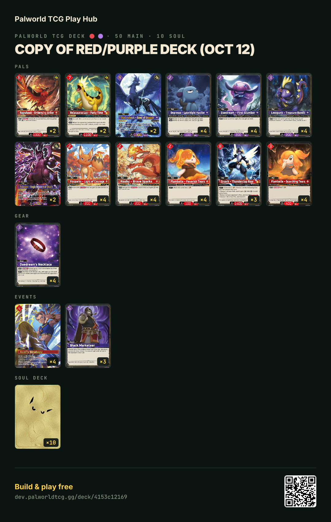 Copy of Red/Purple deck (Oct 12) decklist