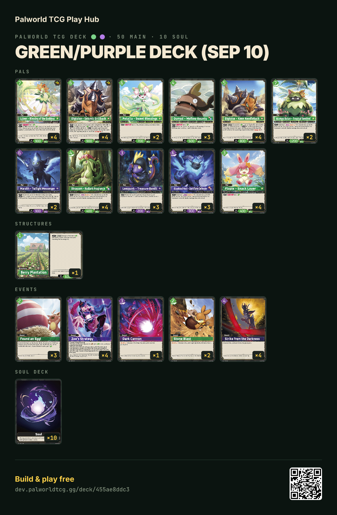 Green/Purple deck (Sep 10) decklist