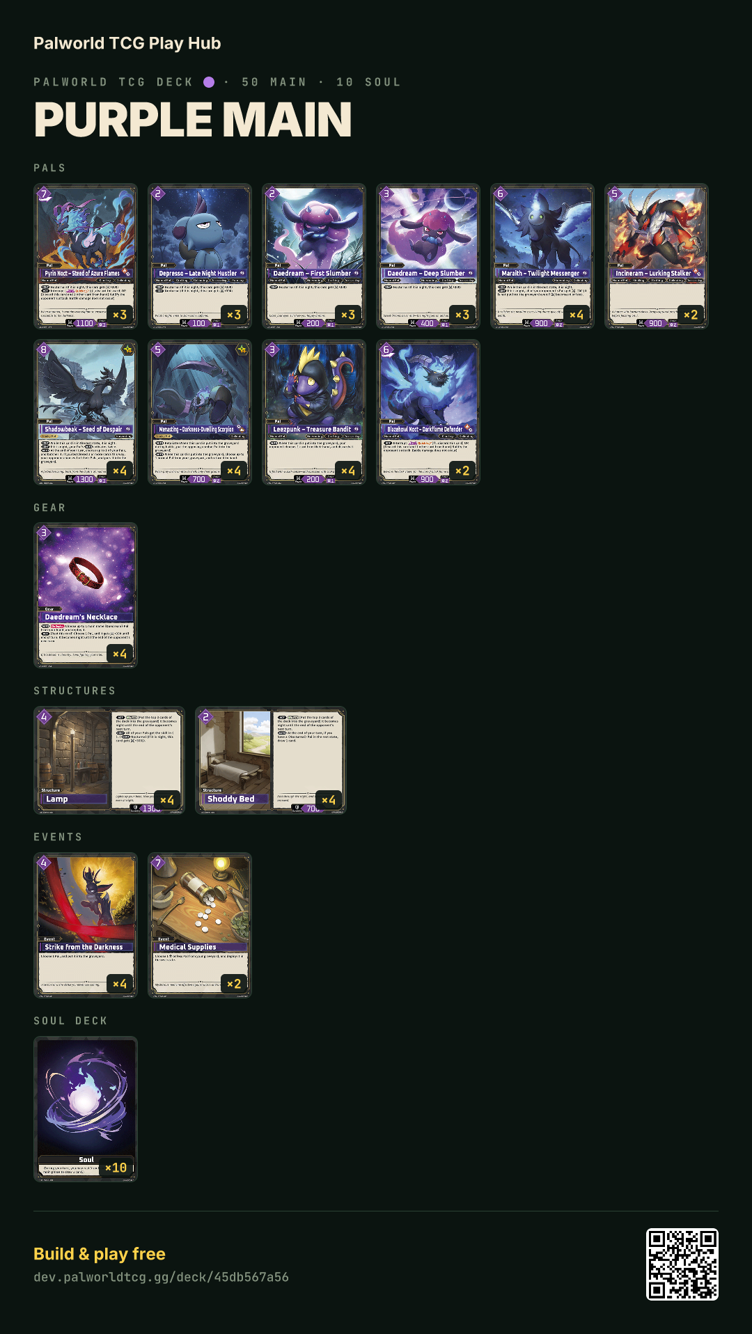 PURPLE MAIN decklist