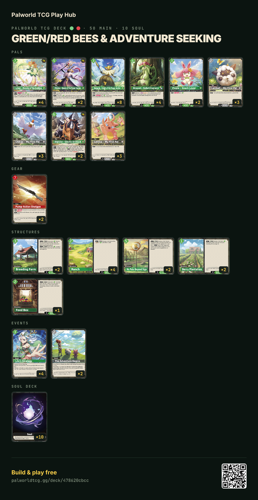 Green/Red Bees & Adventure Seeking decklist