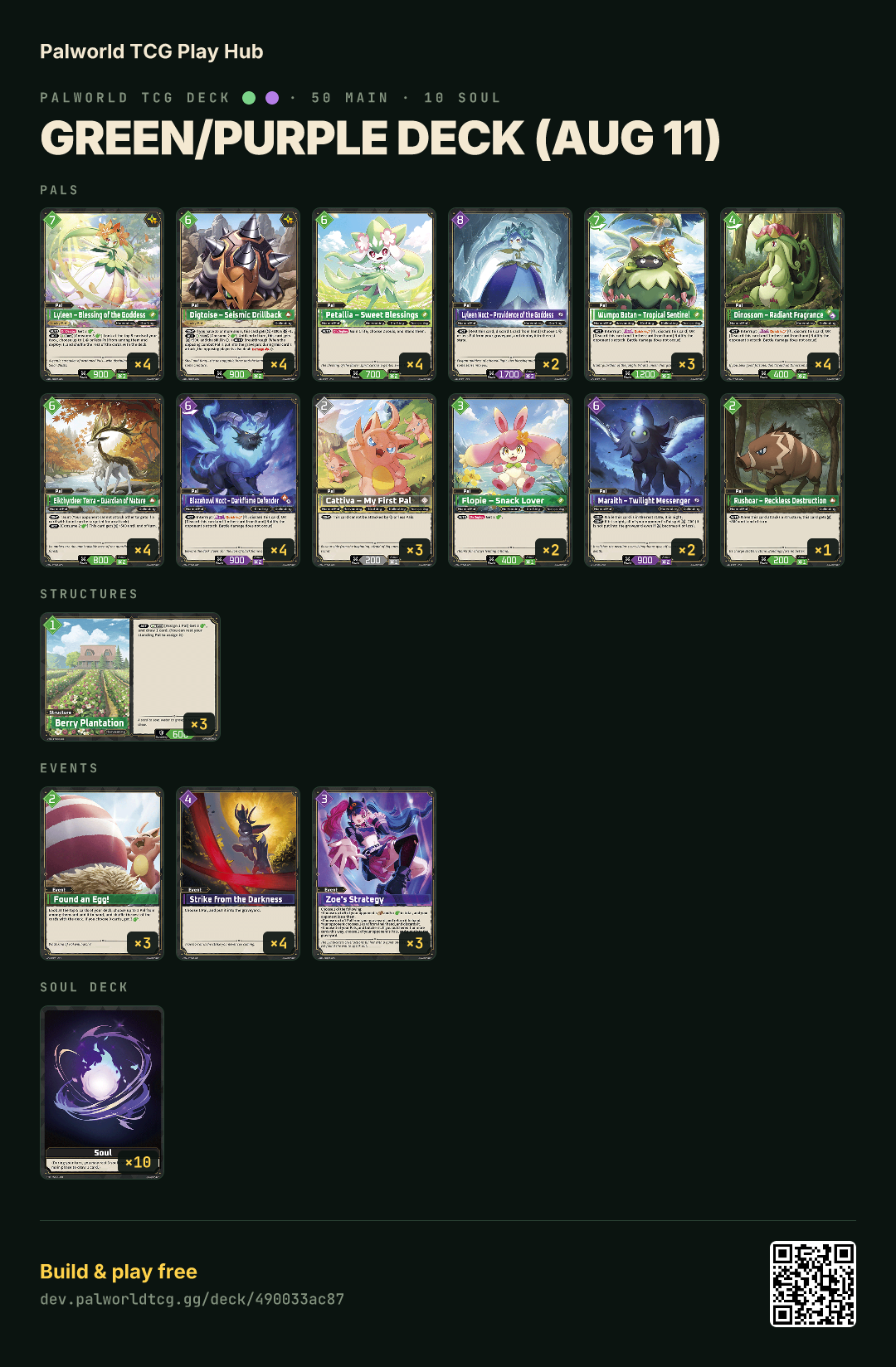 Green/Purple deck (Aug 11) decklist