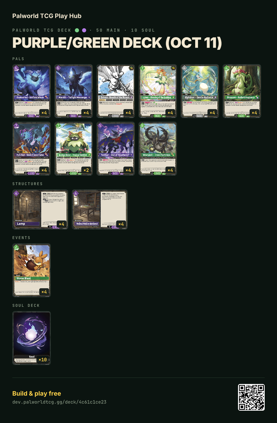 Purple/Green deck (Oct 11) decklist