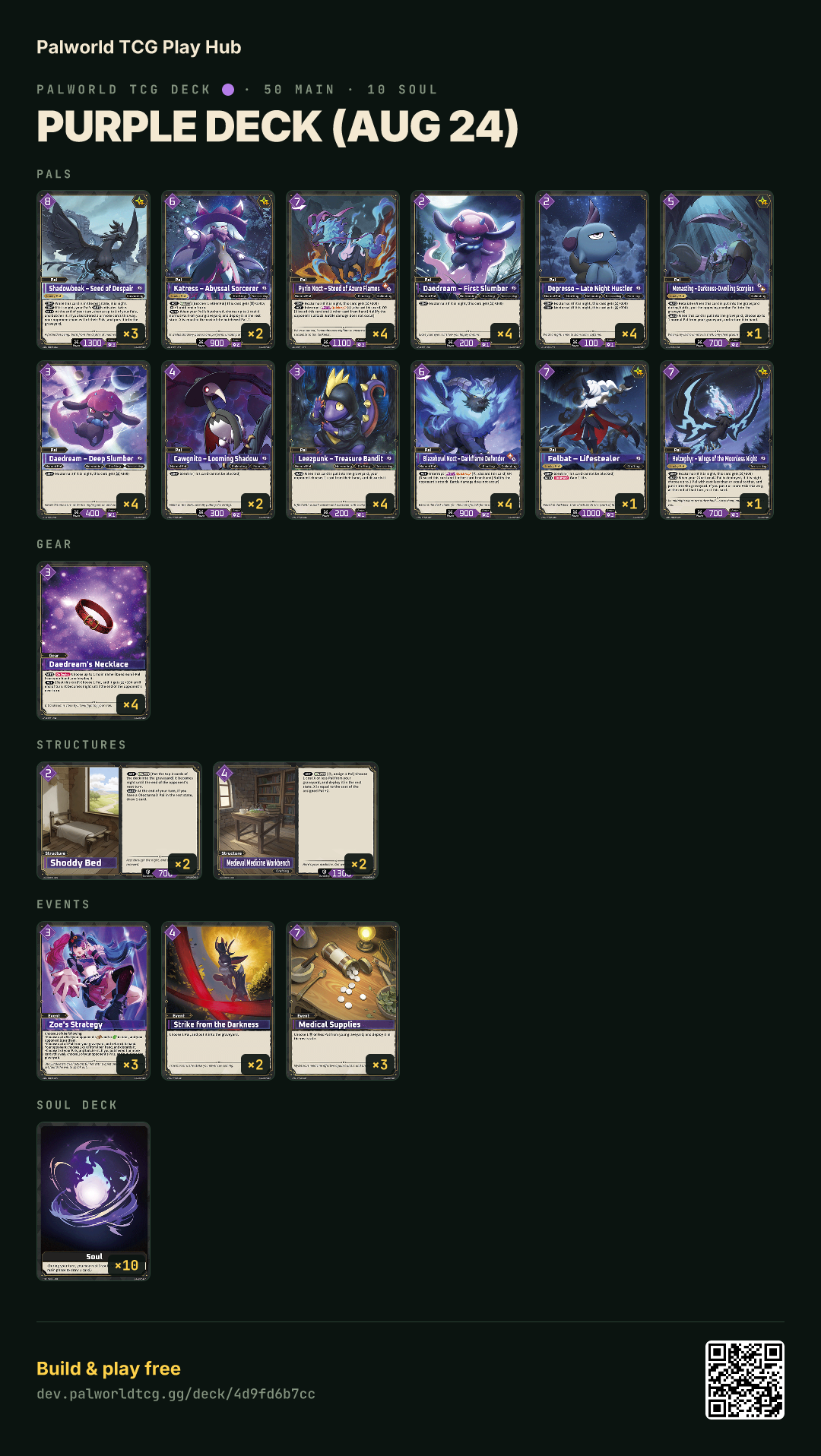 Purple deck (Aug 24) decklist