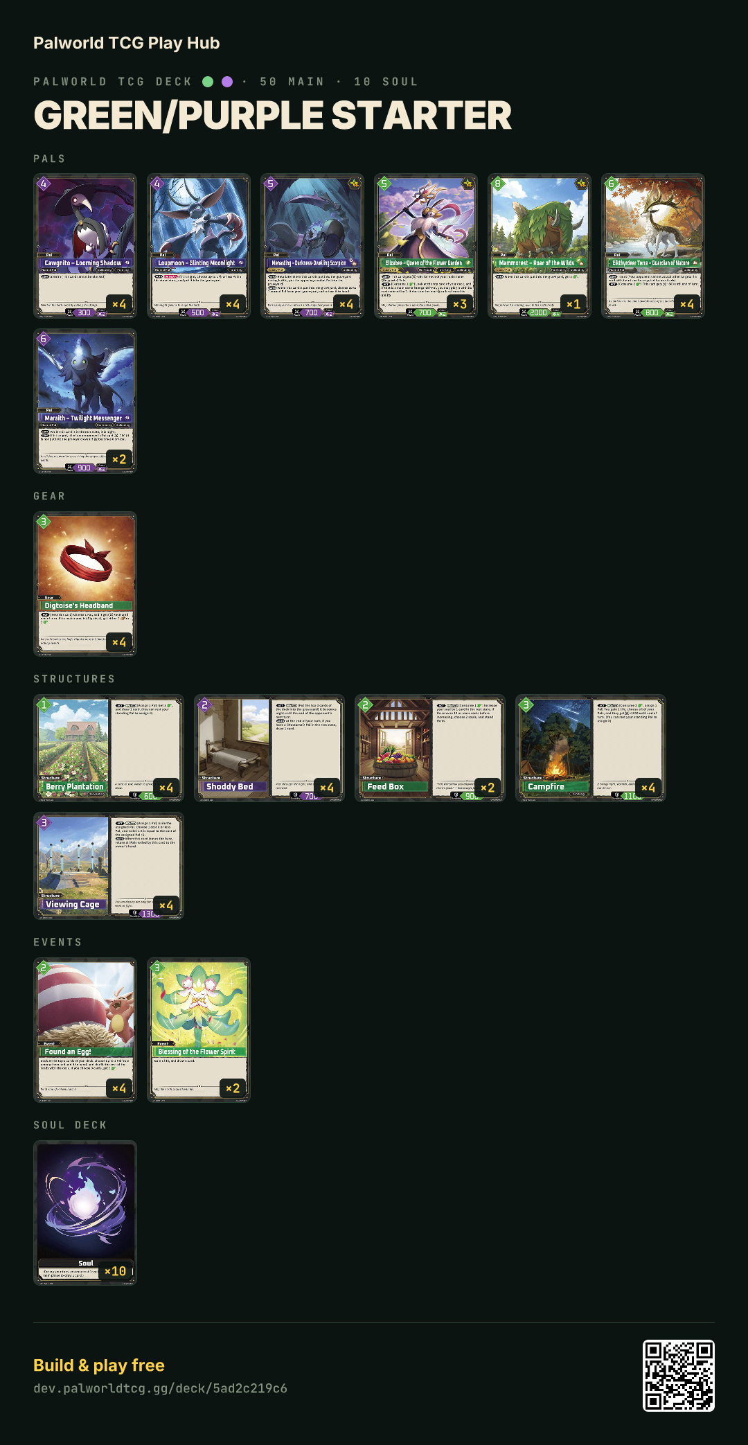 Green/Purple Starter decklist