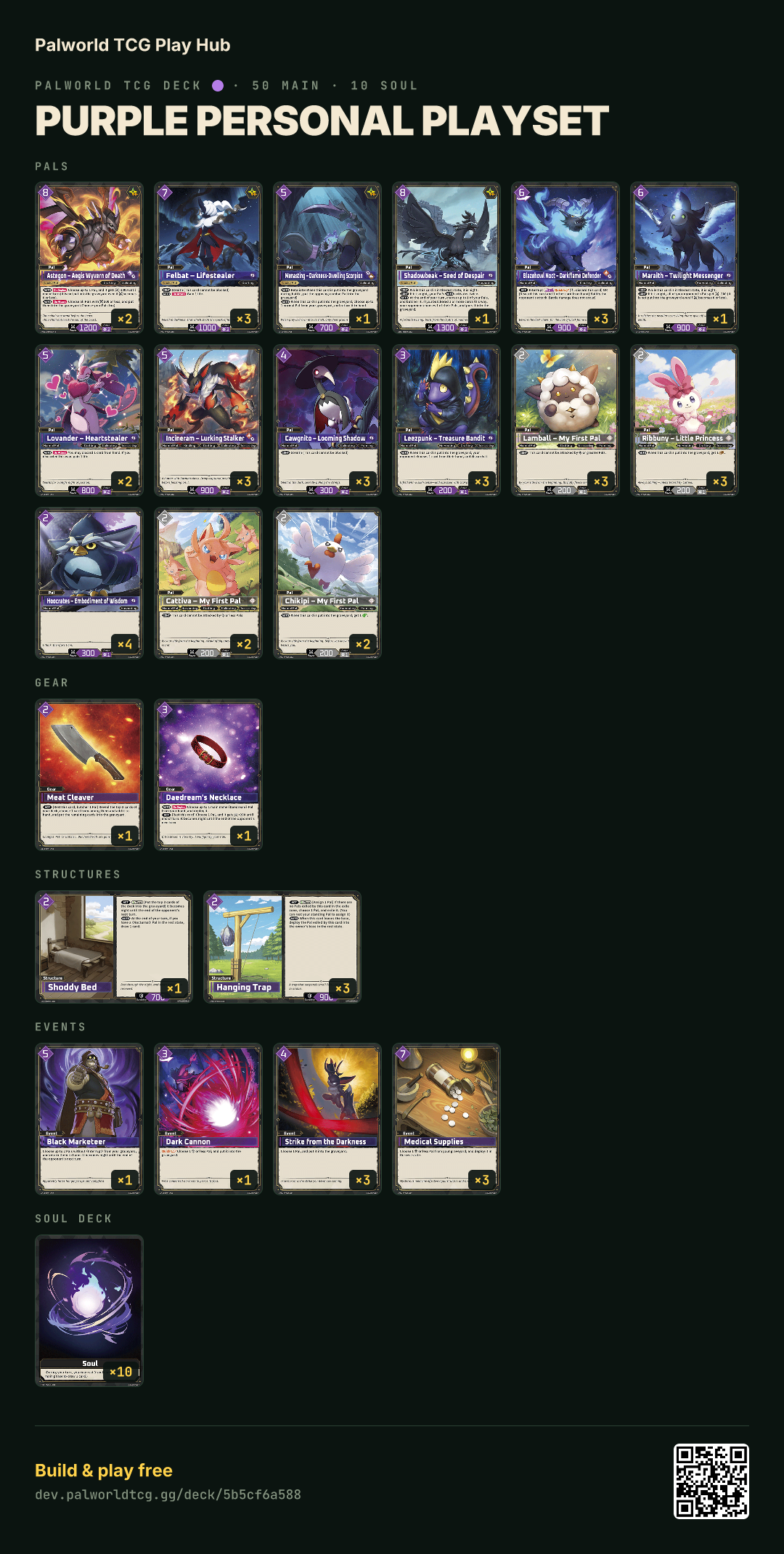 Purple Personal Playset decklist