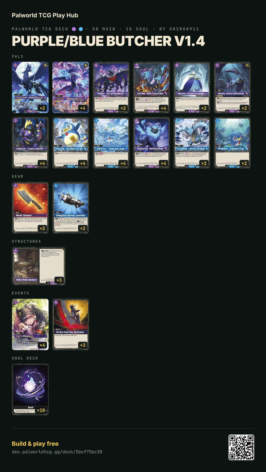 Purple/Blue Butcher v1.4 decklist