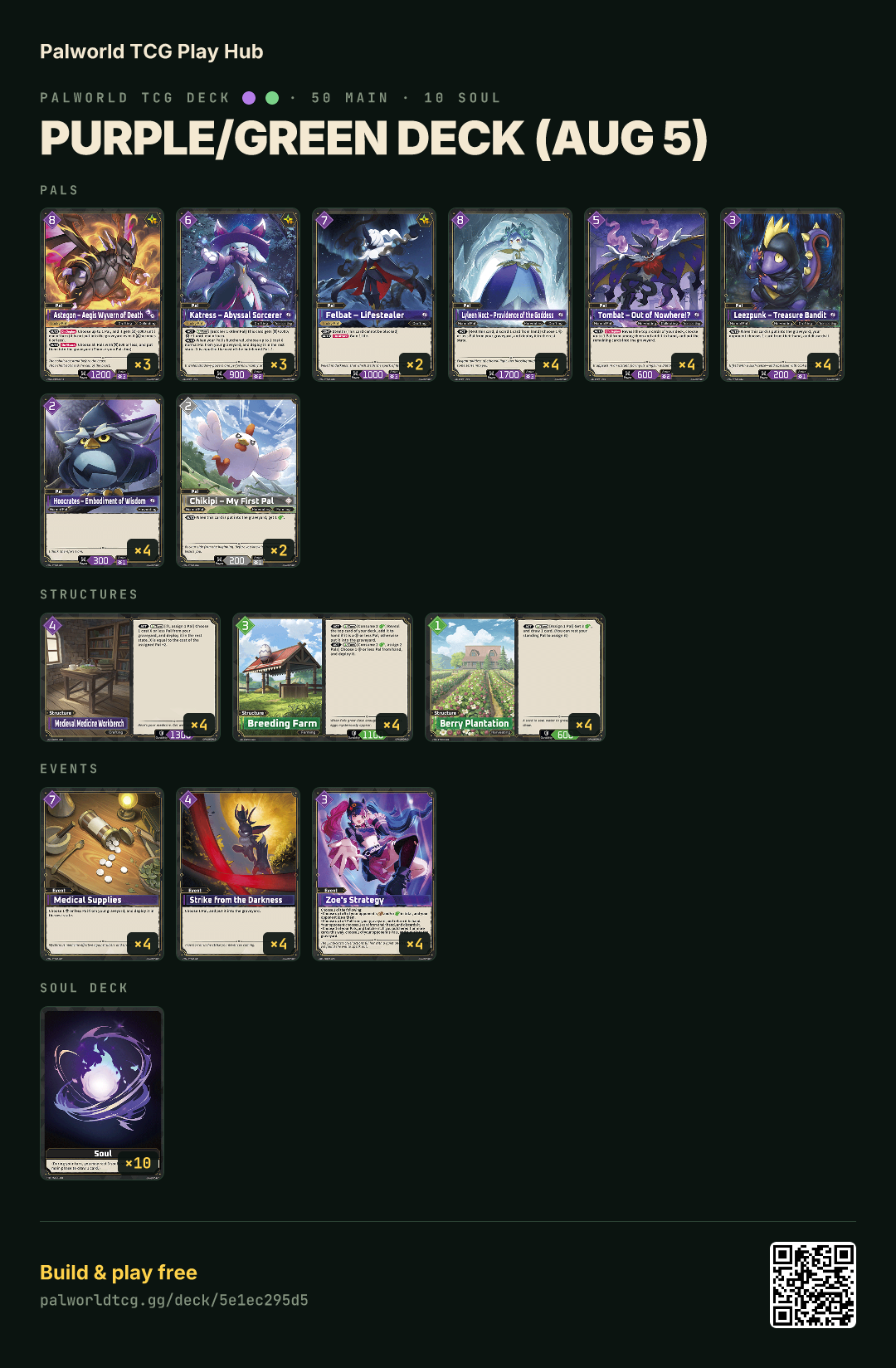 Purple/Green deck (Aug 5) decklist