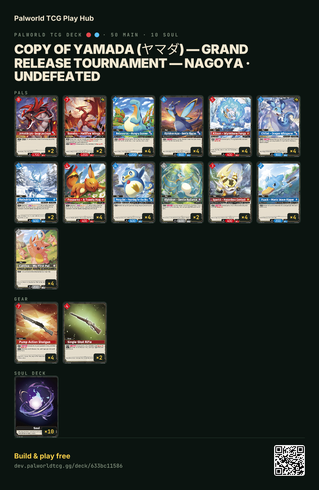 Copy of Yamada (ヤマダ) — Grand Release Tournament — Nagoya · Undefeated decklist
