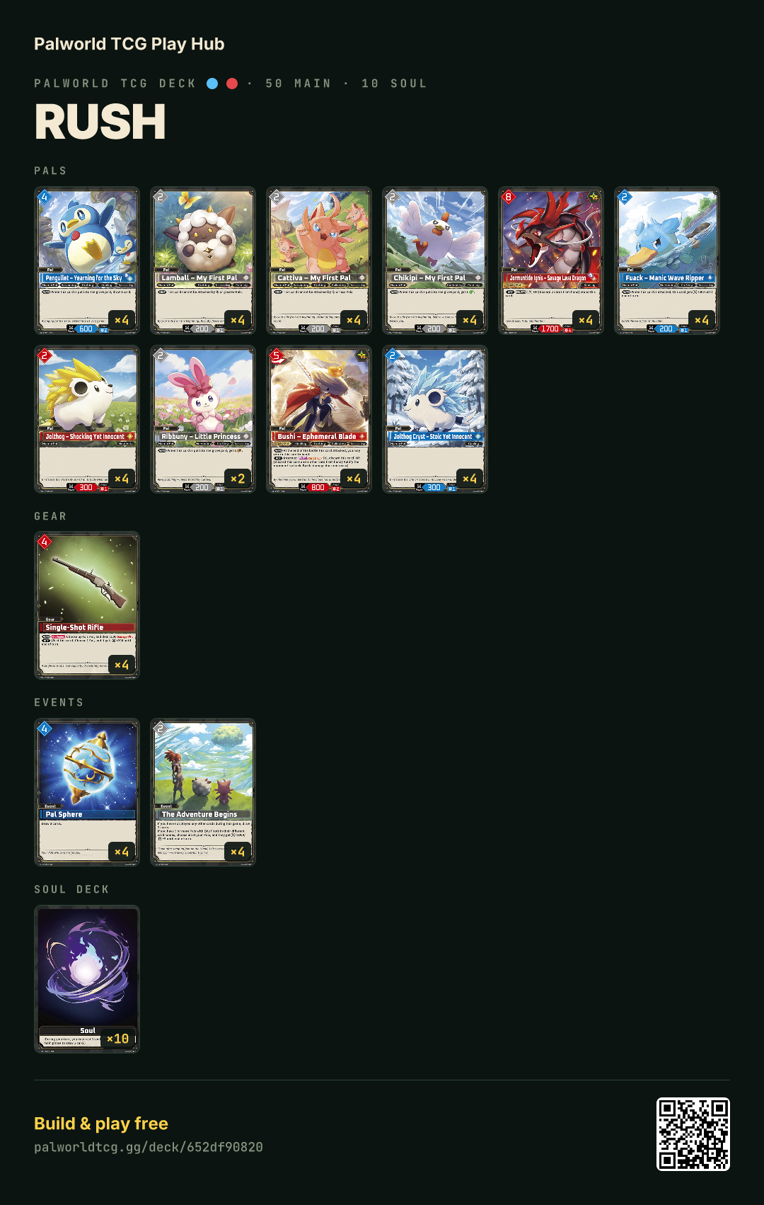 Rush decklist