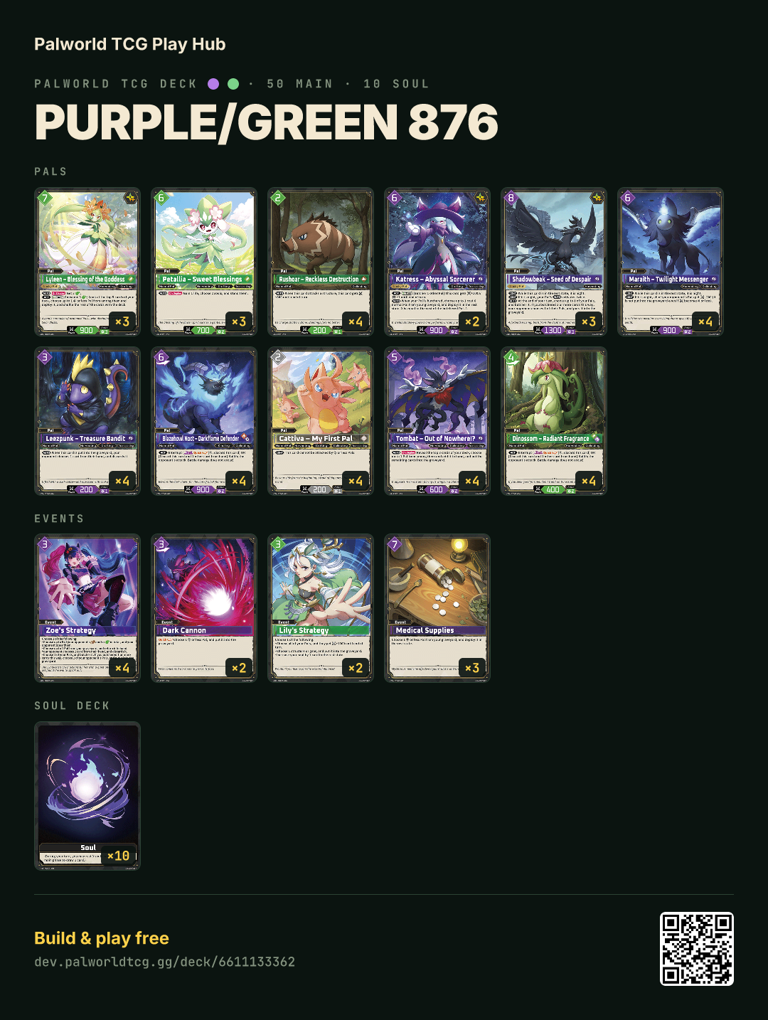 Purple/Green 876 decklist