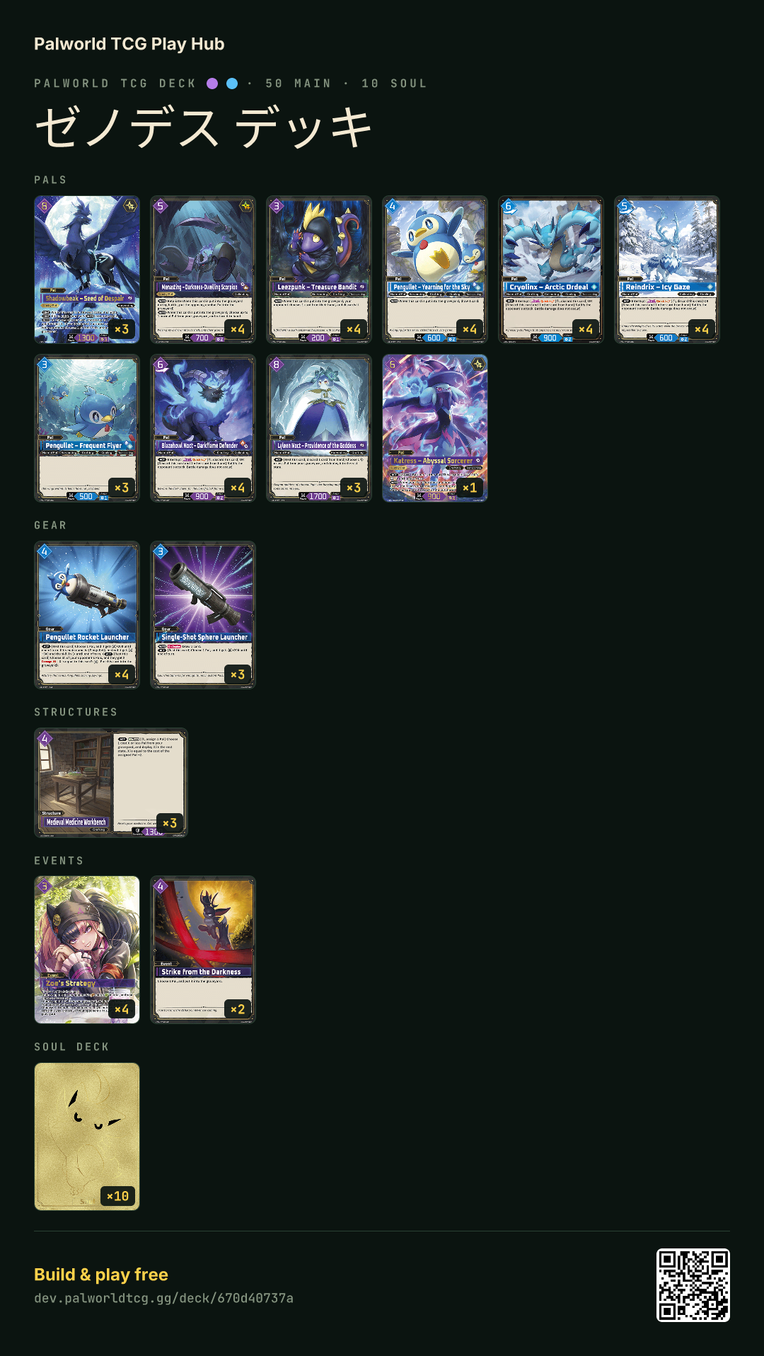 ゼノデス デッキ decklist