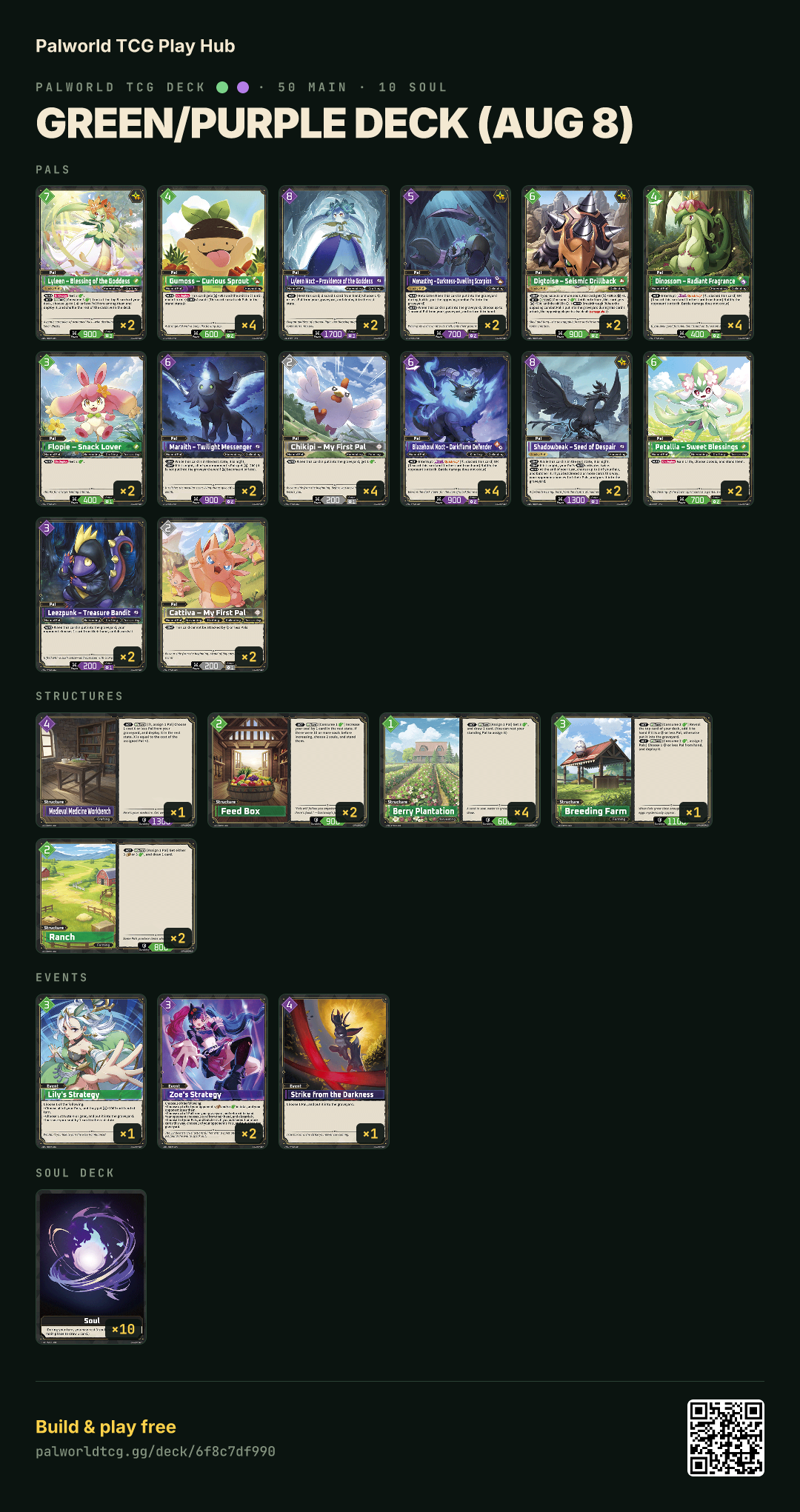Green/Purple deck (Aug 8) decklist