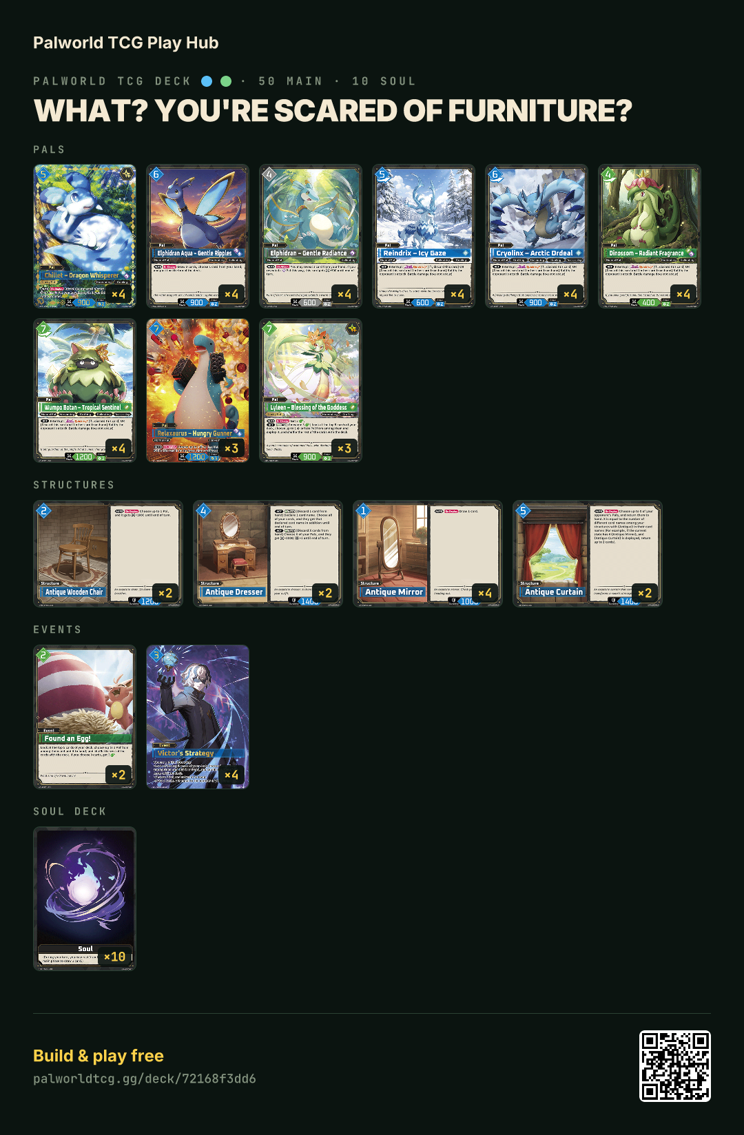 What? You're scared of furniture? decklist