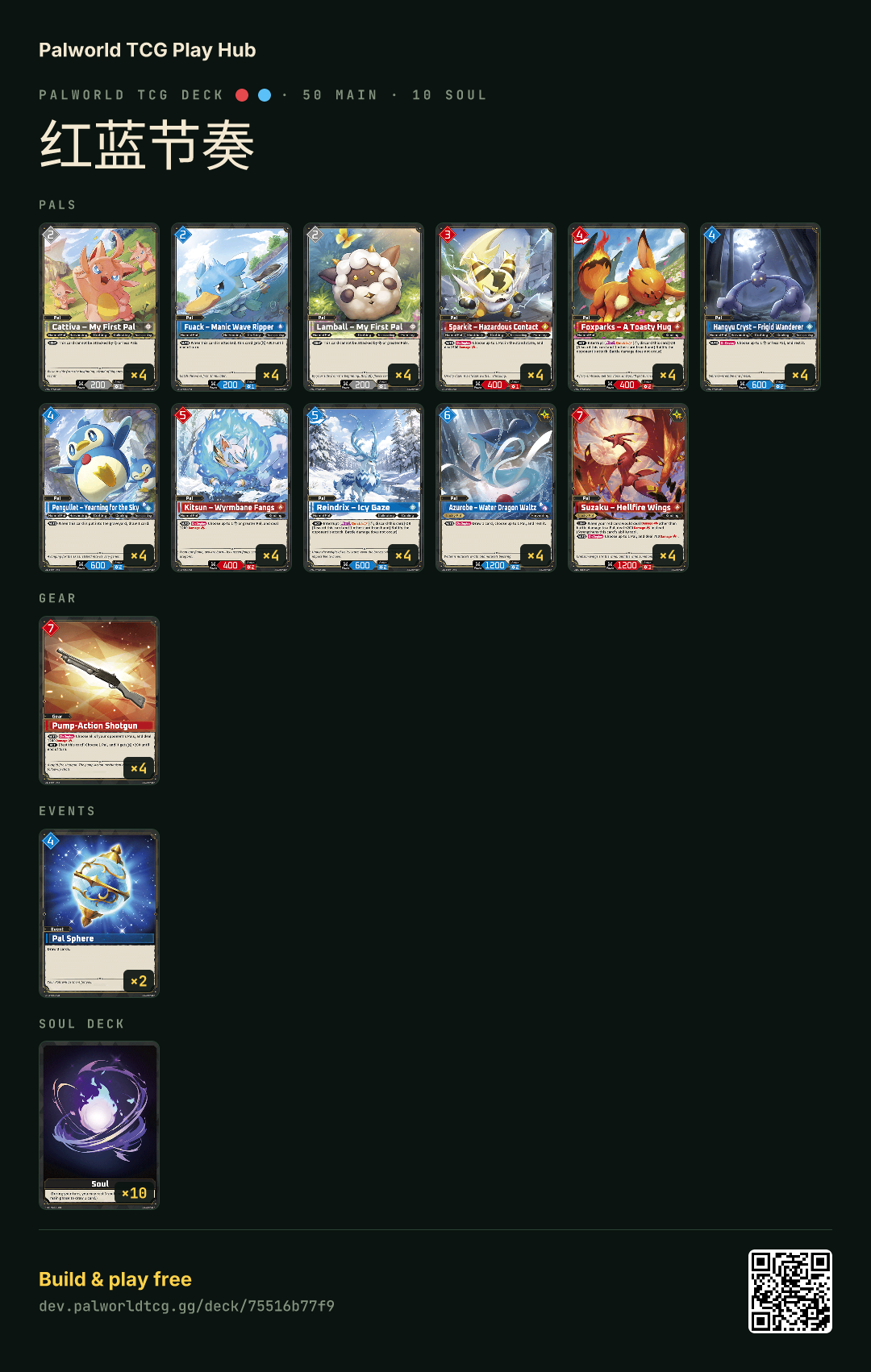 红蓝节奏 decklist