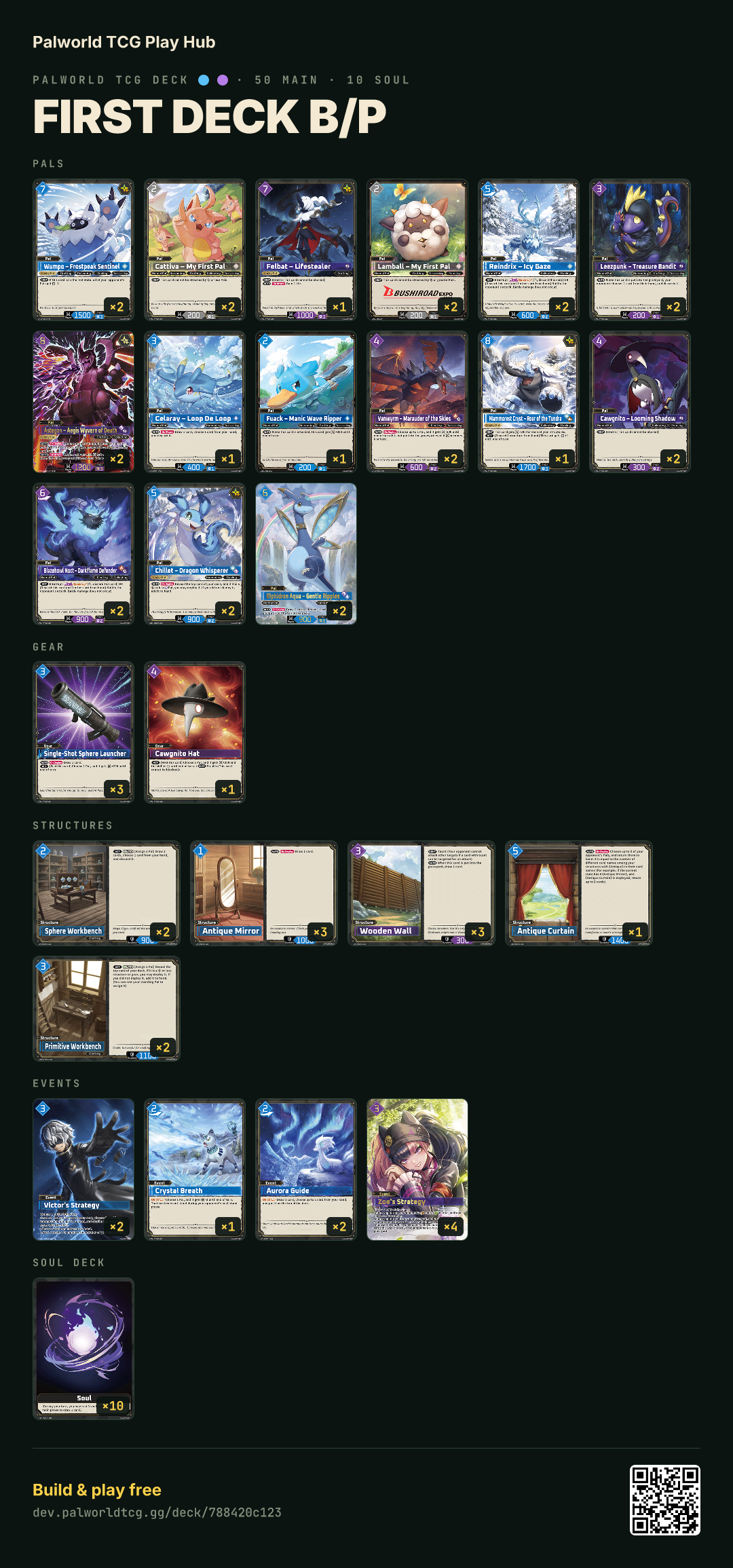 First Deck B/P decklist