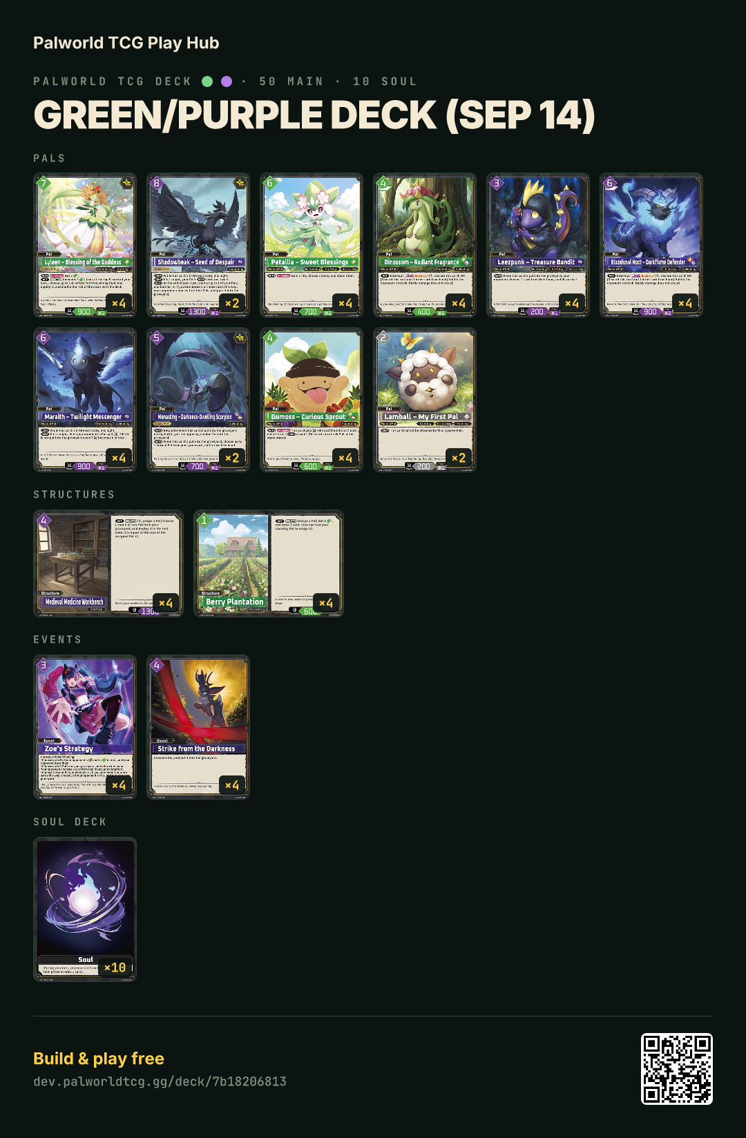 Green/Purple deck (Sep 14) decklist