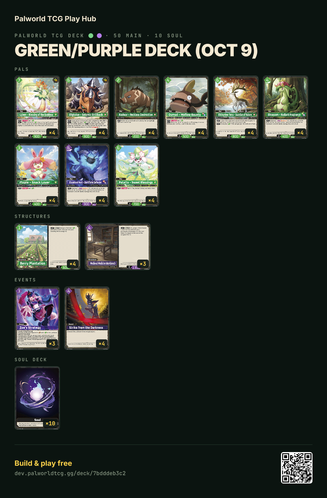 Green/Purple deck (Oct 9) decklist