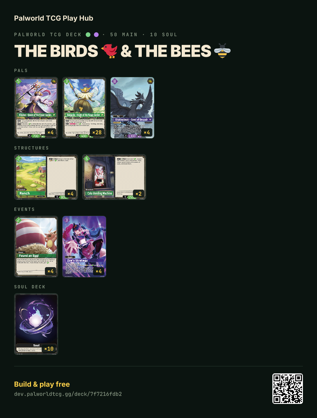 The Birds 🐦 & The Bees 🐝 decklist