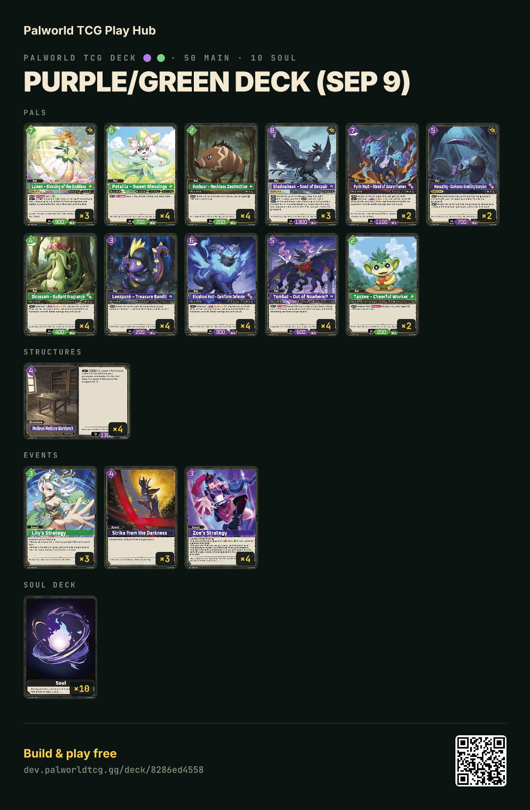 Purple/Green deck (Sep 9) decklist