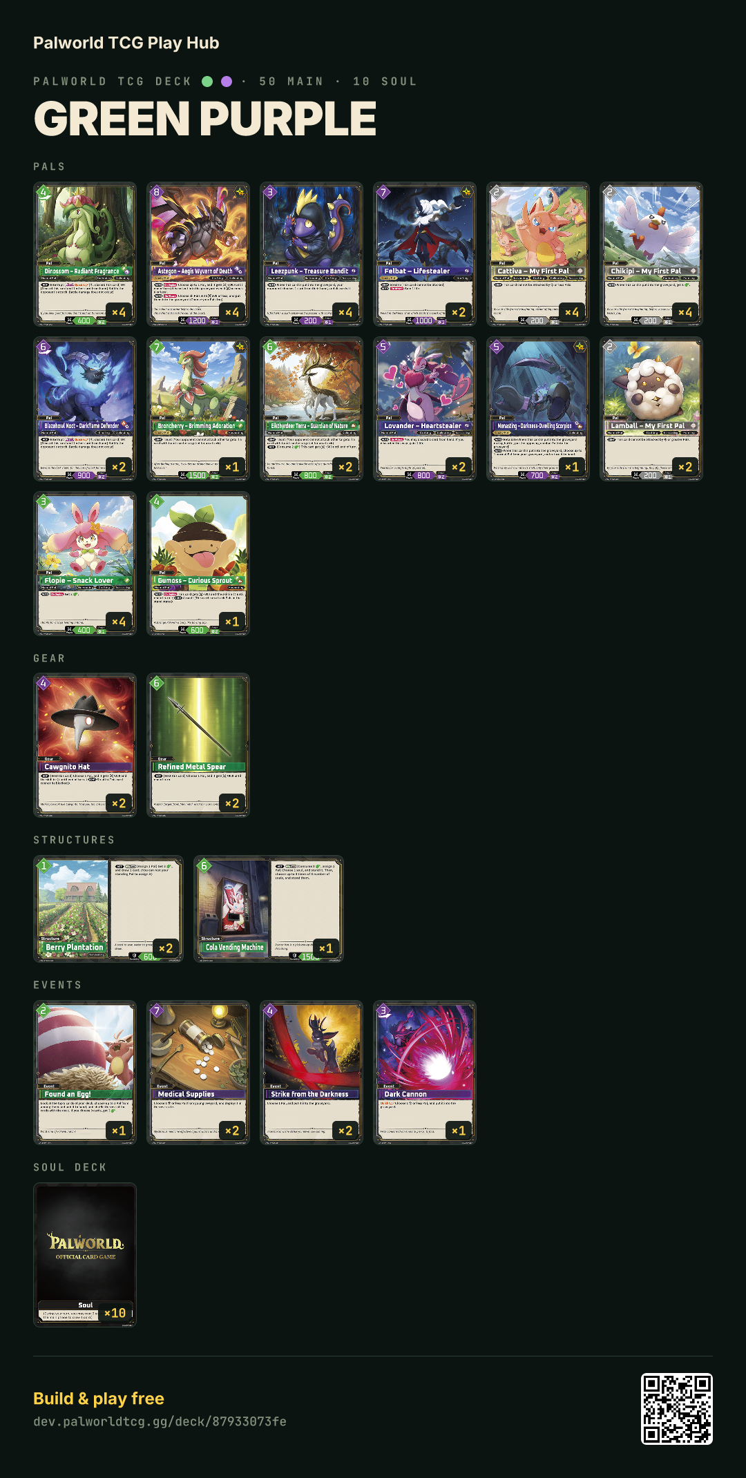 Green purple decklist