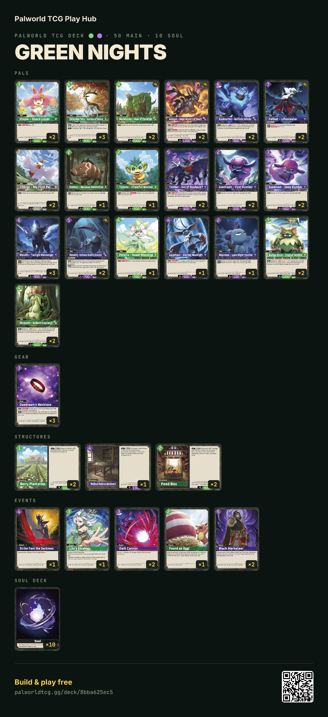 Green Nights decklist
