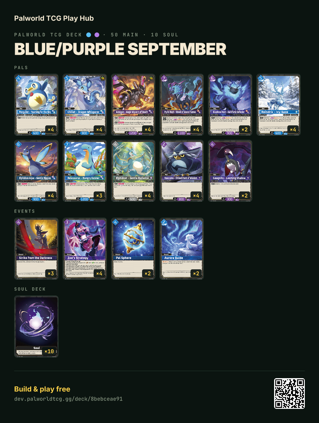 Blue/Purple september decklist