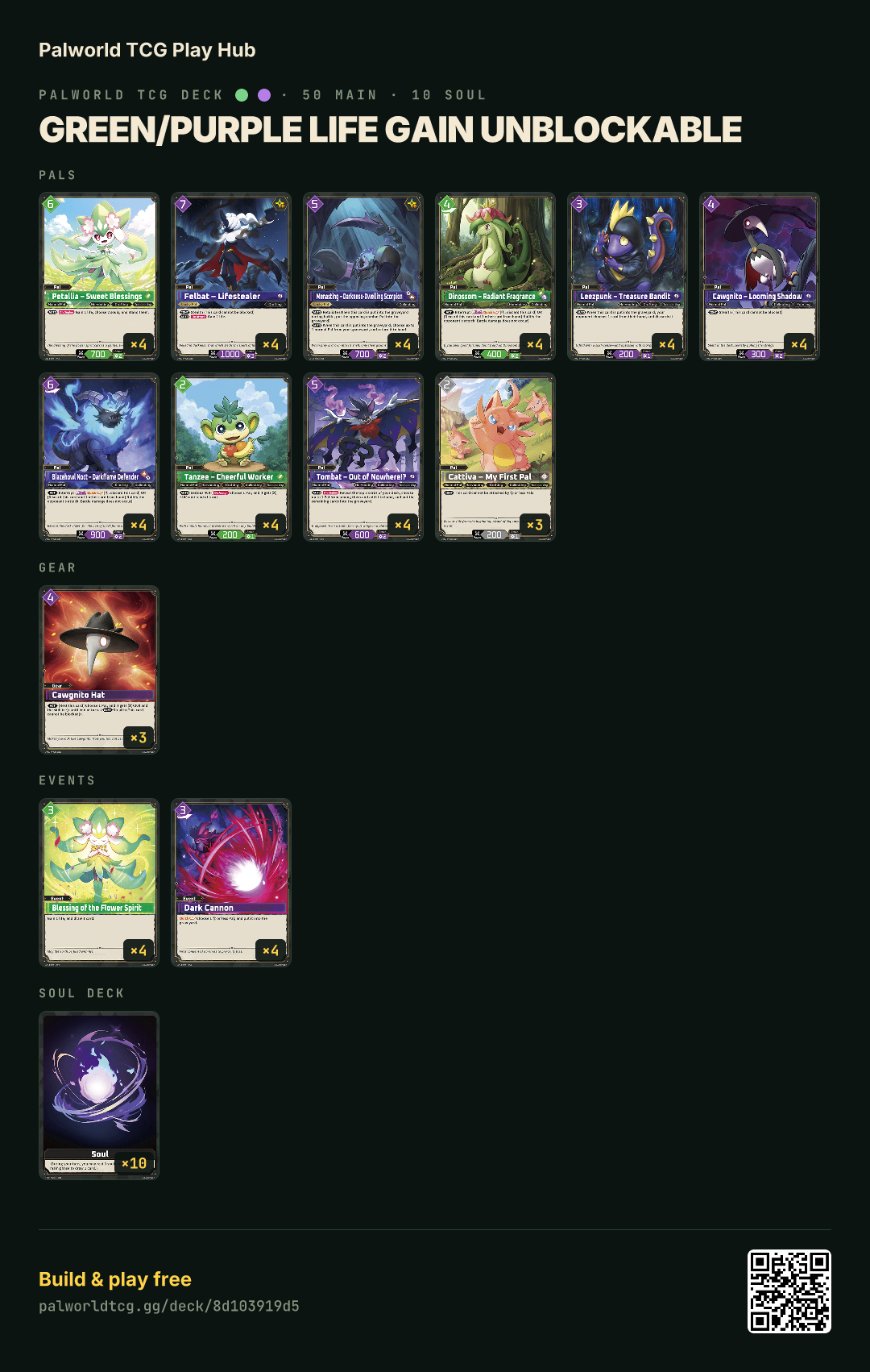Green/Purple life gain unblockable decklist