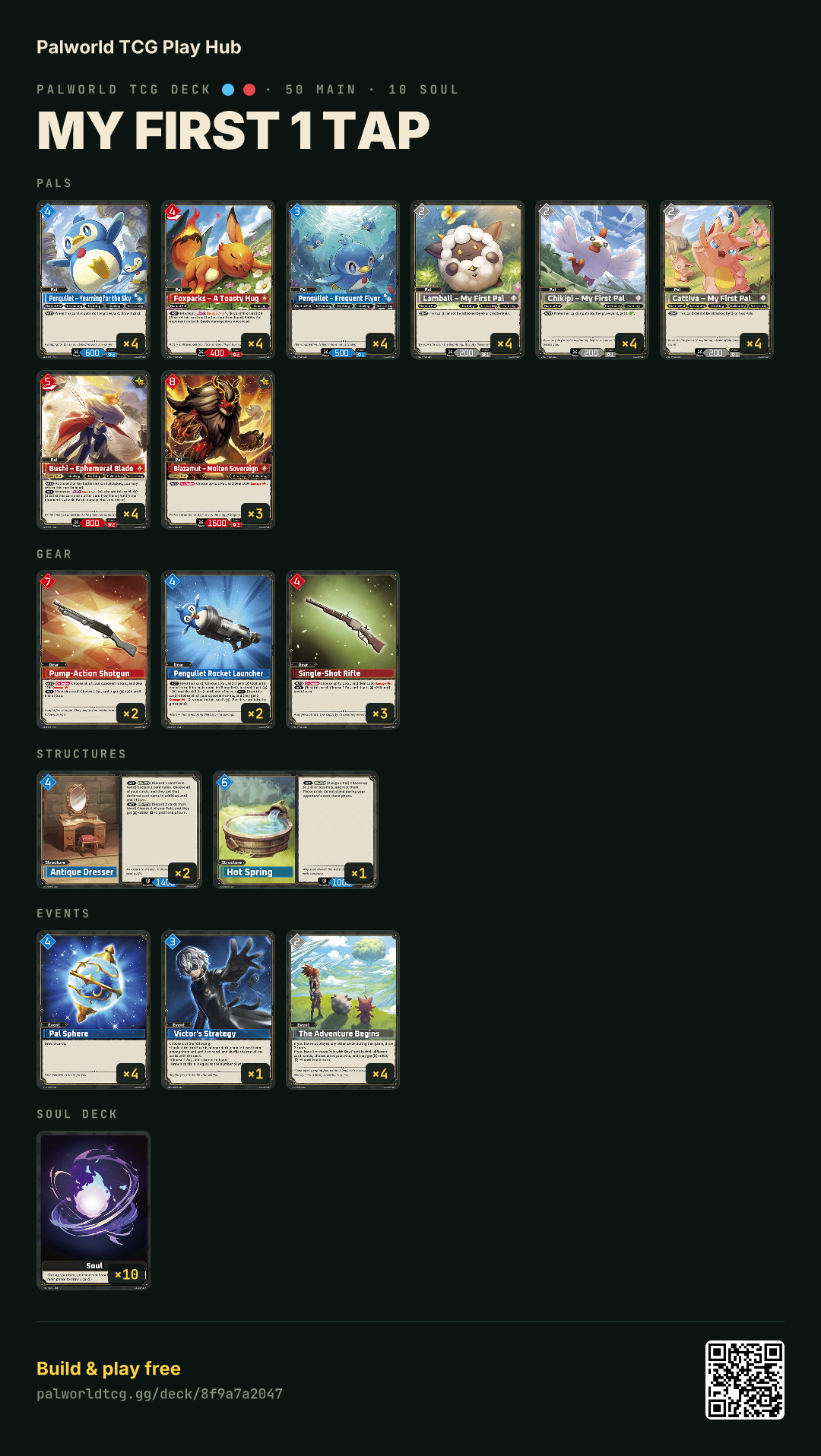 my first 1 tap decklist