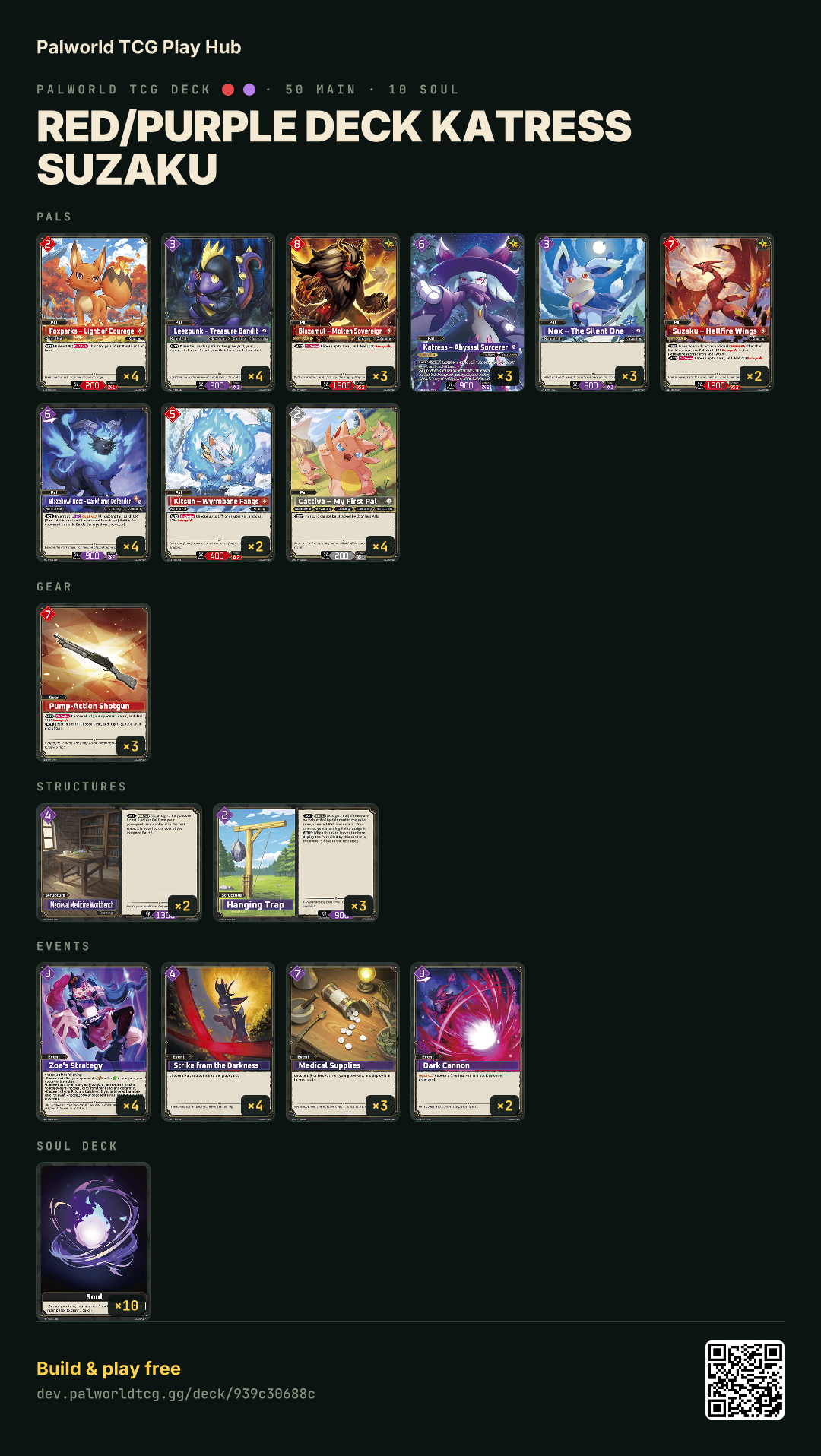 Red/Purple deck Katress Suzaku decklist