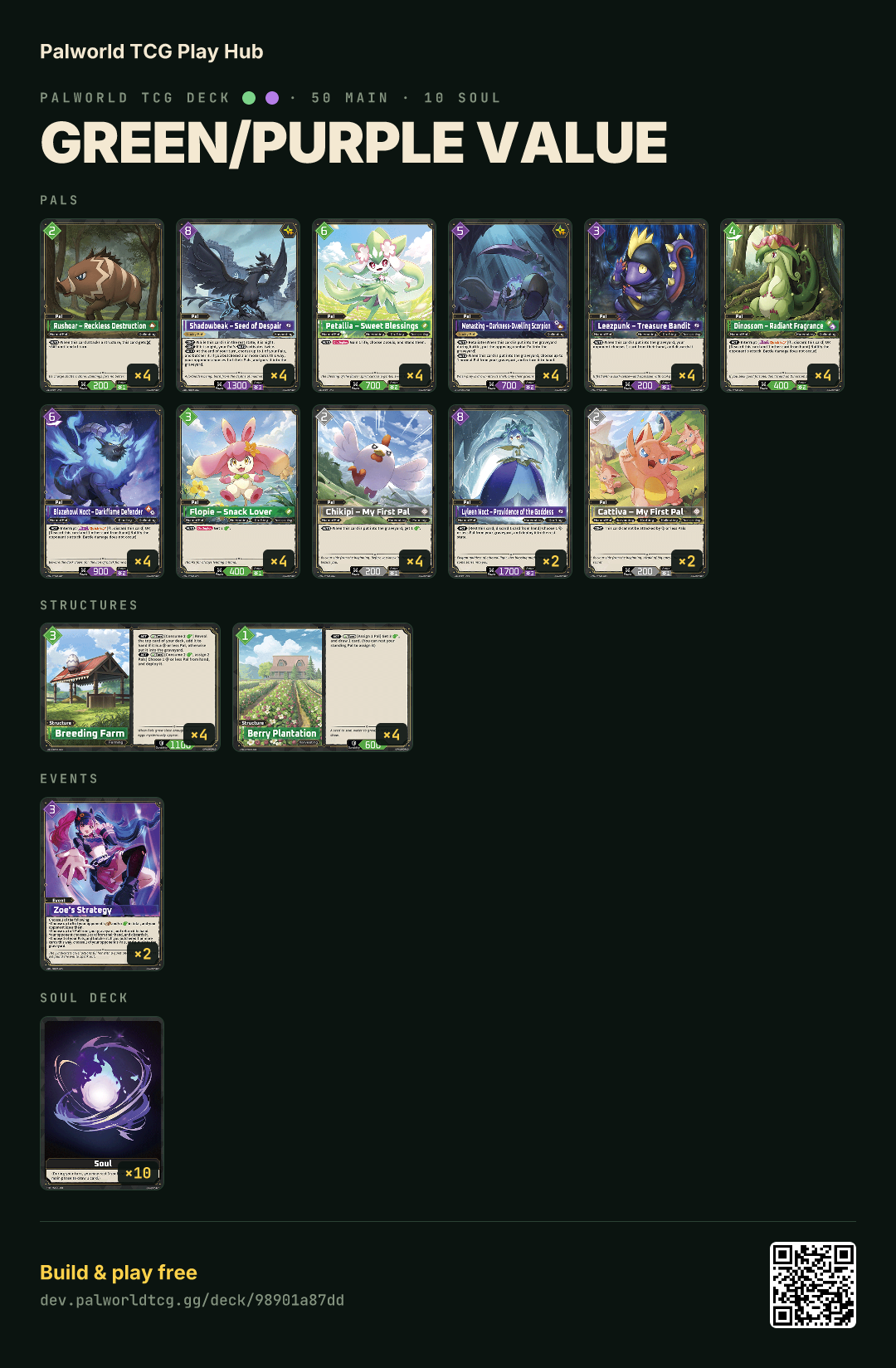 Green/Purple value decklist